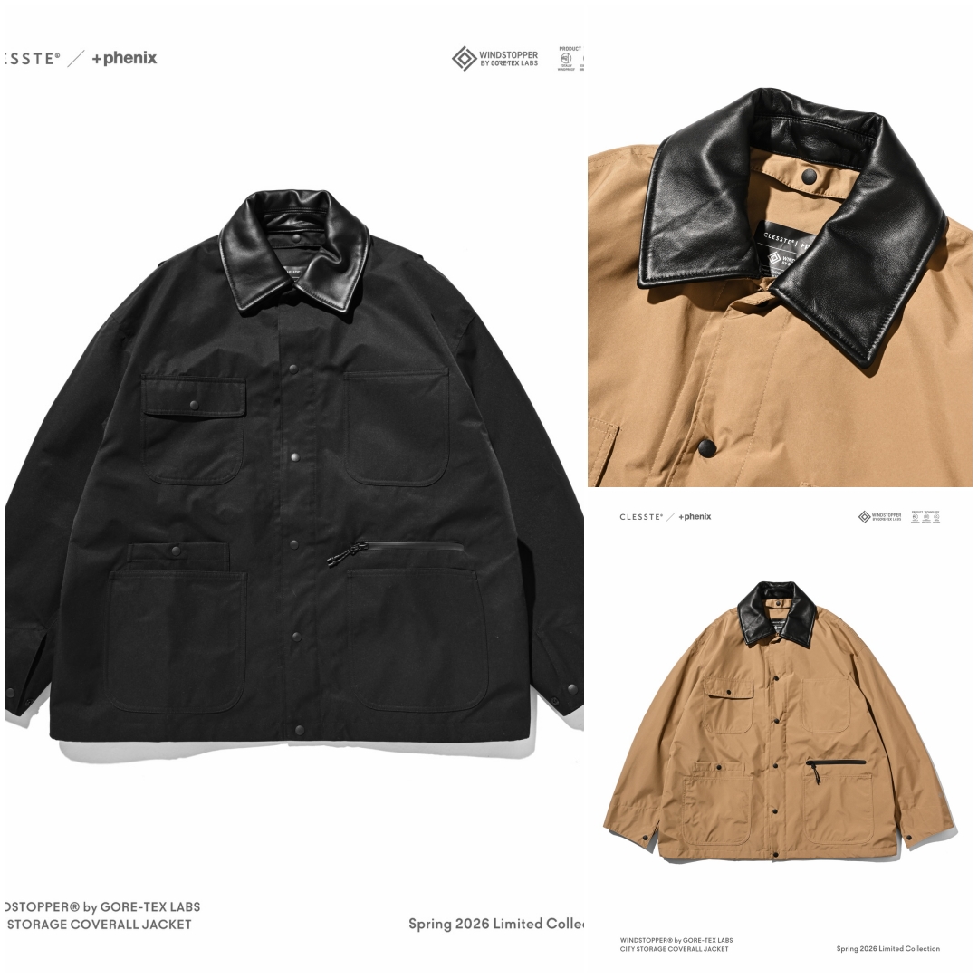 CLESSTE × Plus Phenix 2026 SS 別注 “WINDSTOPPER by GORE-TEX LABS CITY STORAGE COVERALL JACKET”が4/1 発売 (クレスト プラスフェニックス ゴアテックス ウィンドストッパー ジャケット)