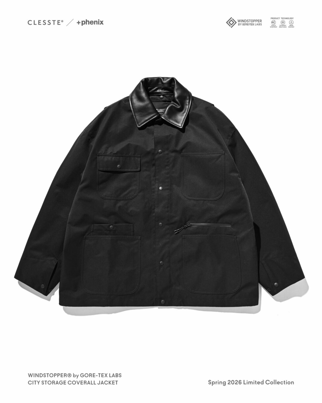 CLESSTE × Plus Phenix 2026 SS 別注 “WINDSTOPPER by GORE-TEX LABS CITY STORAGE COVERALL JACKET”が4/1 発売 (クレスト プラスフェニックス ゴアテックス ウィンドストッパー ジャケット)