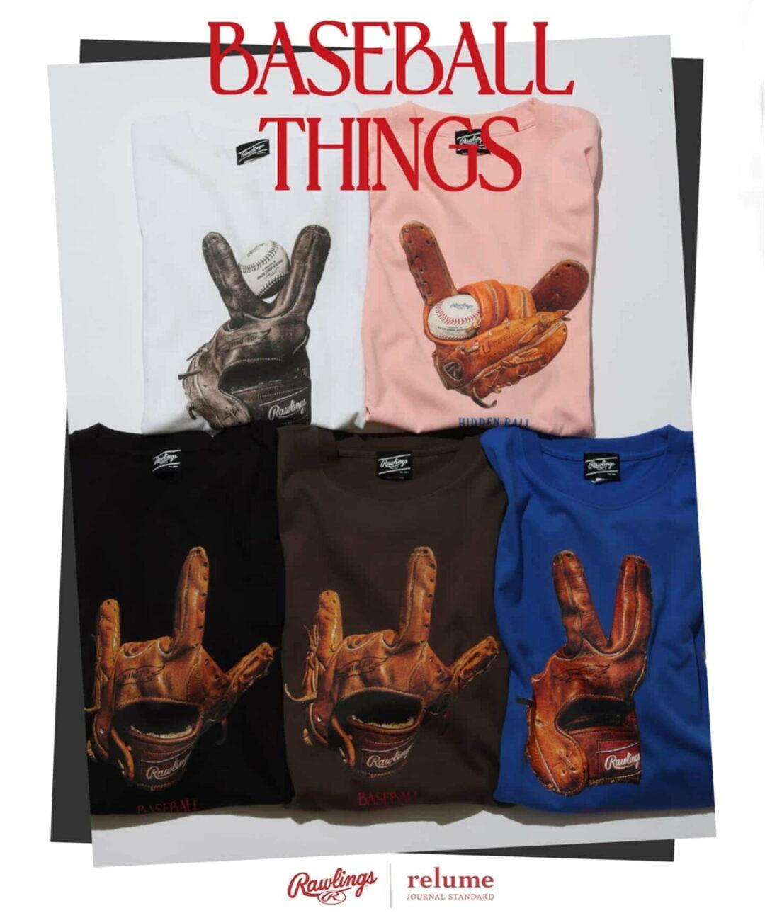 JOURNAL STANDARD relume × Rawlings 2026年 別注 "XPG3 グローブアート プリントTシャツ"が4月中旬 発売 (ジャーナルスタンダード ローリングス)