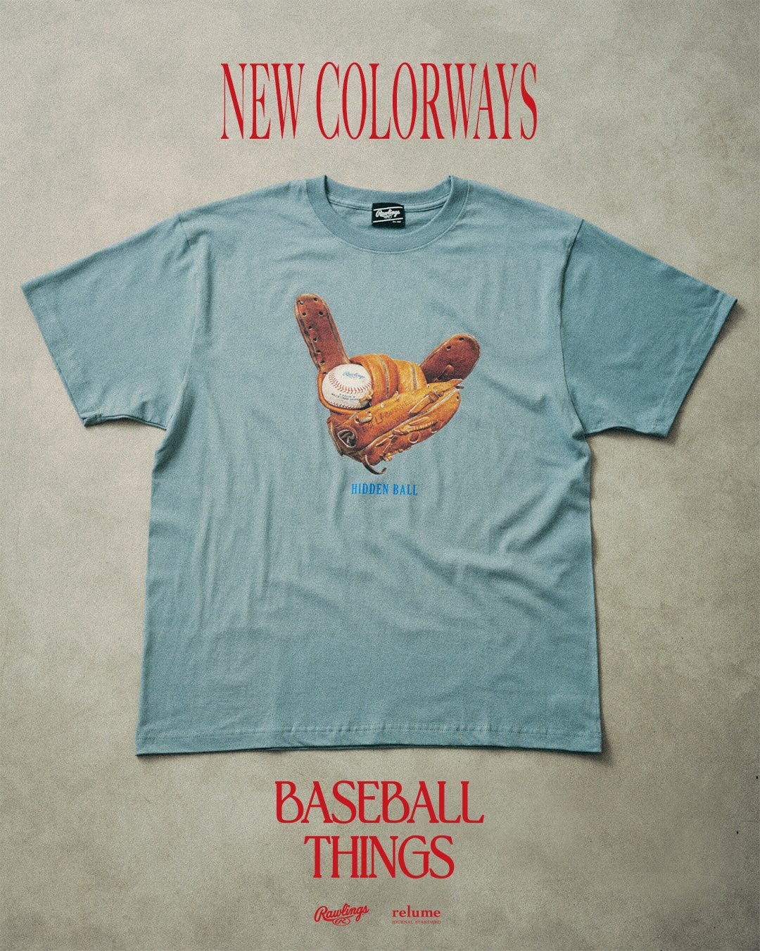 JOURNAL STANDARD relume × Rawlings 2026年 SS 別注 “XPG3 グローブアート プリントTシャツ”が4月中旬 発売 (ジャーナルスタンダード ローリングス)