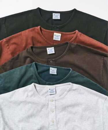 417 EDIFICE × Champion 2026 SS 別注 “Bleach Wash ヘンリー Tシャツ”が6月中旬 発売 (エディフィス チャンピオン)