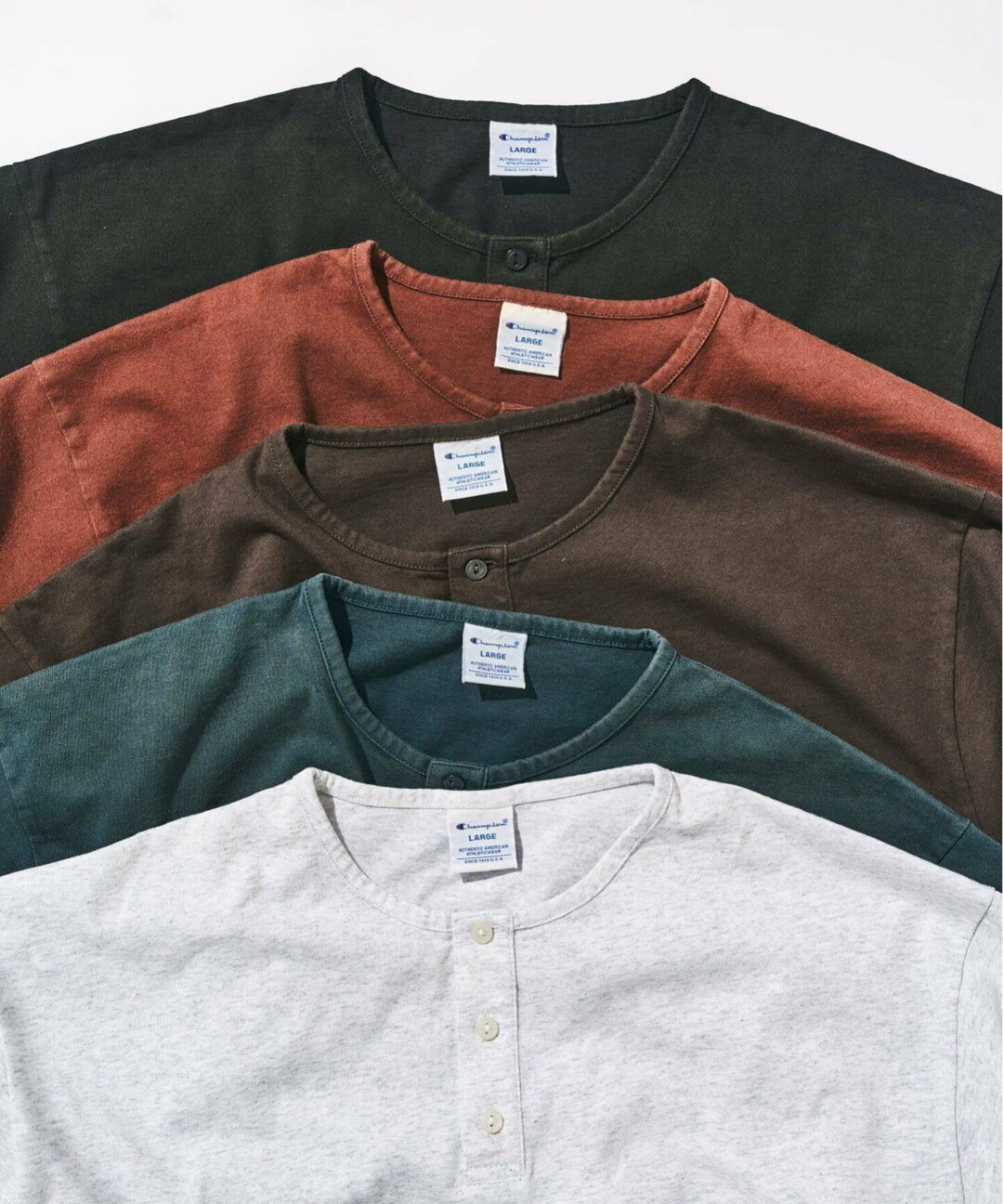 417 EDIFICE × Champion 2026 SS 別注 “Bleach Wash ヘンリー Tシャツ”が6月中旬 発売 (エディフィス チャンピオン)