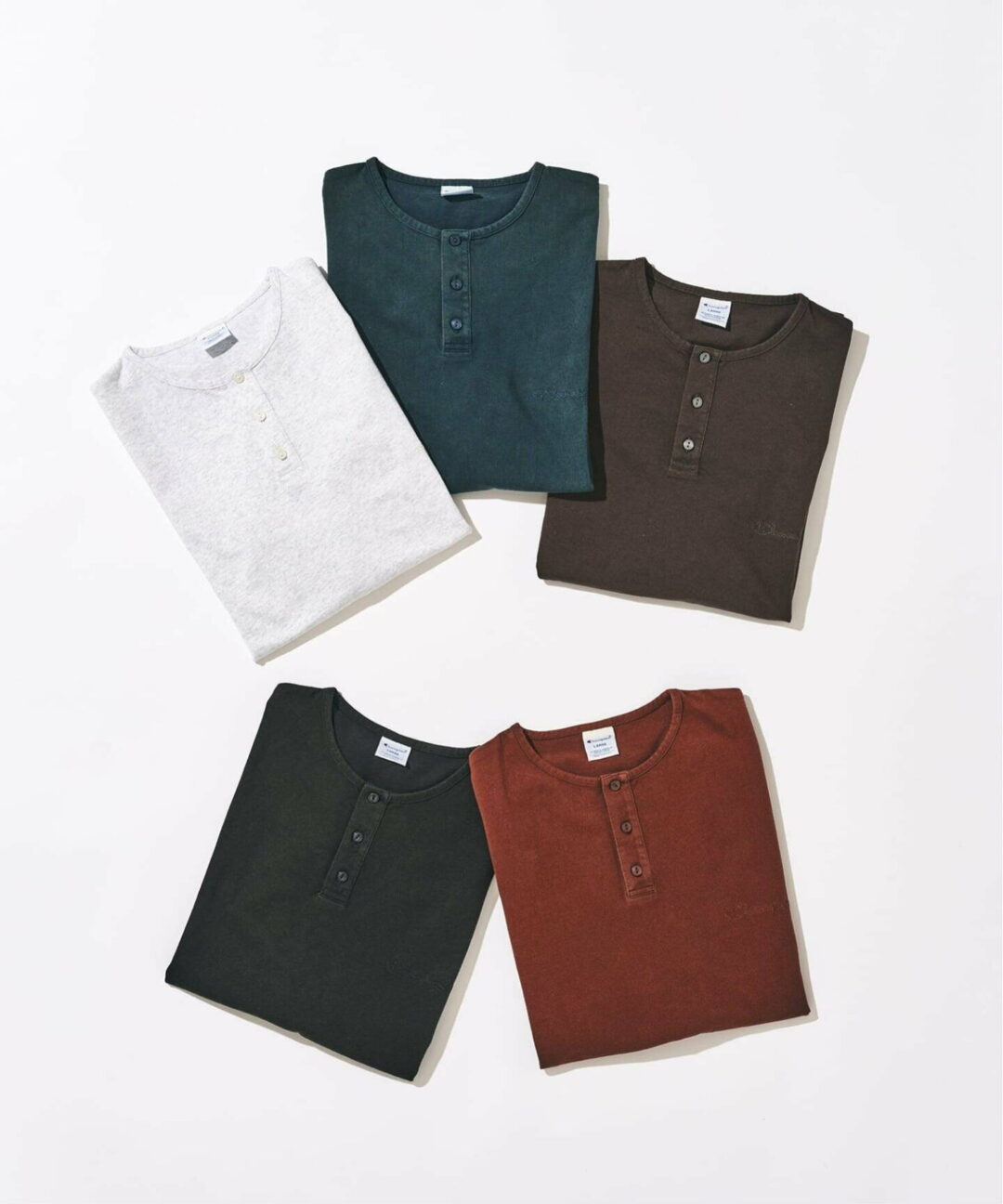 417 EDIFICE × Champion 2026 SS 別注 “Bleach Wash ヘンリー Tシャツ”が6月中旬 発売 (エディフィス チャンピオン)