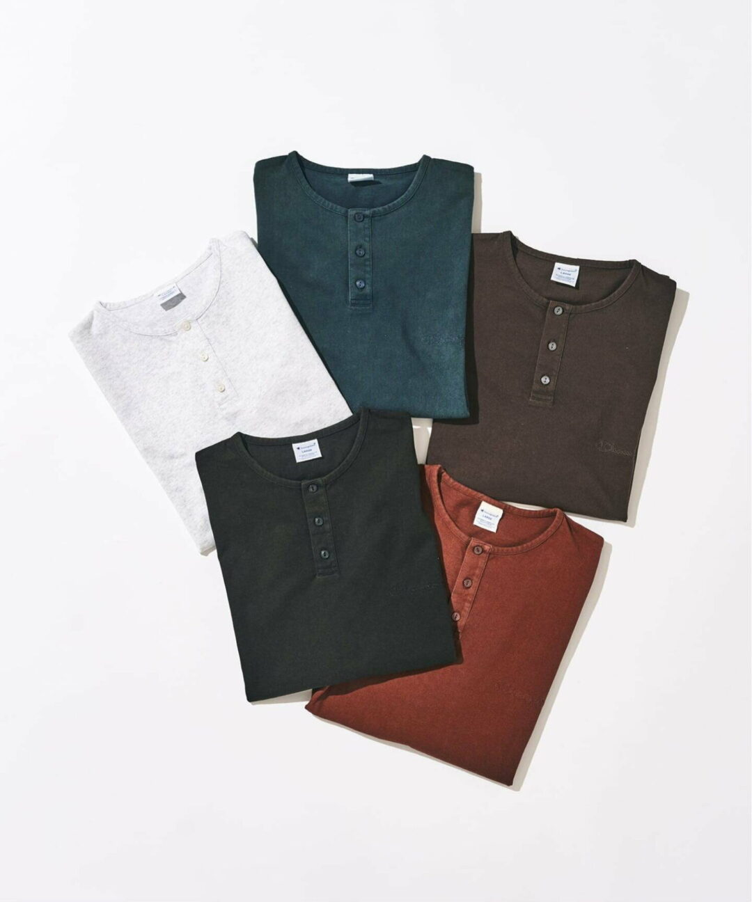 417 EDIFICE × Champion 2026 SS 別注 “Bleach Wash ヘンリー Tシャツ”が6月中旬 発売 (エディフィス チャンピオン)