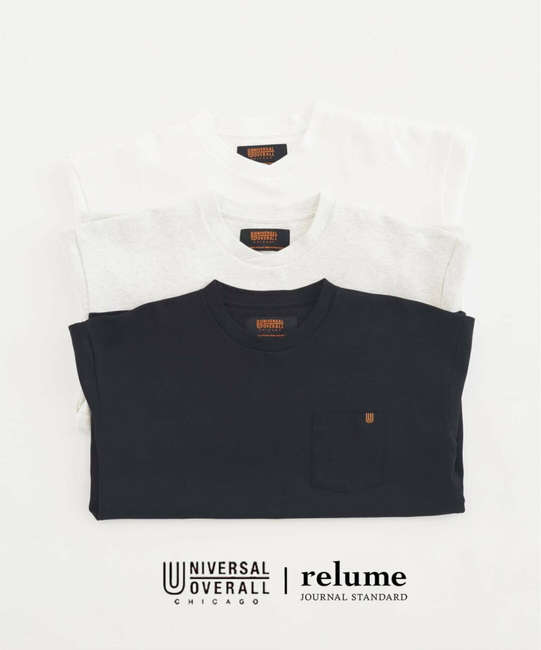 JOURNAL STANDARD relume × UNIVERSAL OVERALL 2026 SS 別注 "ブラックラベル ポンチTシャツ"が5月中旬 発売 (ジャーナルスタンダード ユニバーサルオーバーオール)