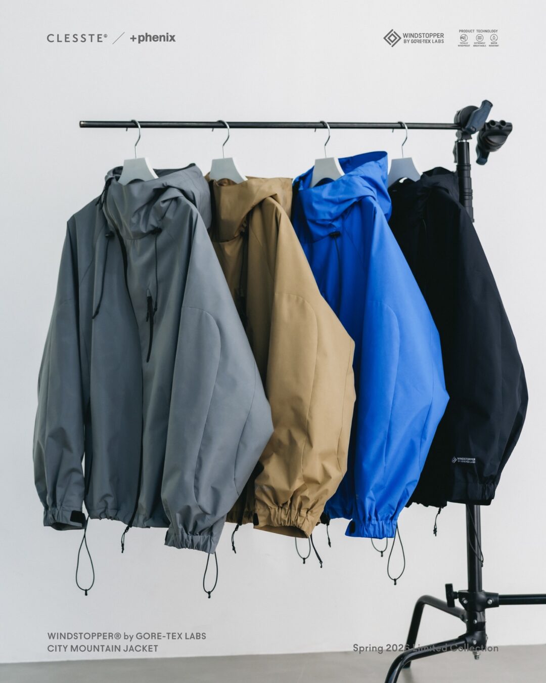 CLESSTE × Plus Phenix 2026 SS 別注 “WINDSTOPPER by GORE-TEX LABS CITY MOUNTAIN JACKET”が4/15 発売 (クレスト プラスフェニックス ゴアテックス ウィンドストッパー ジャケット)