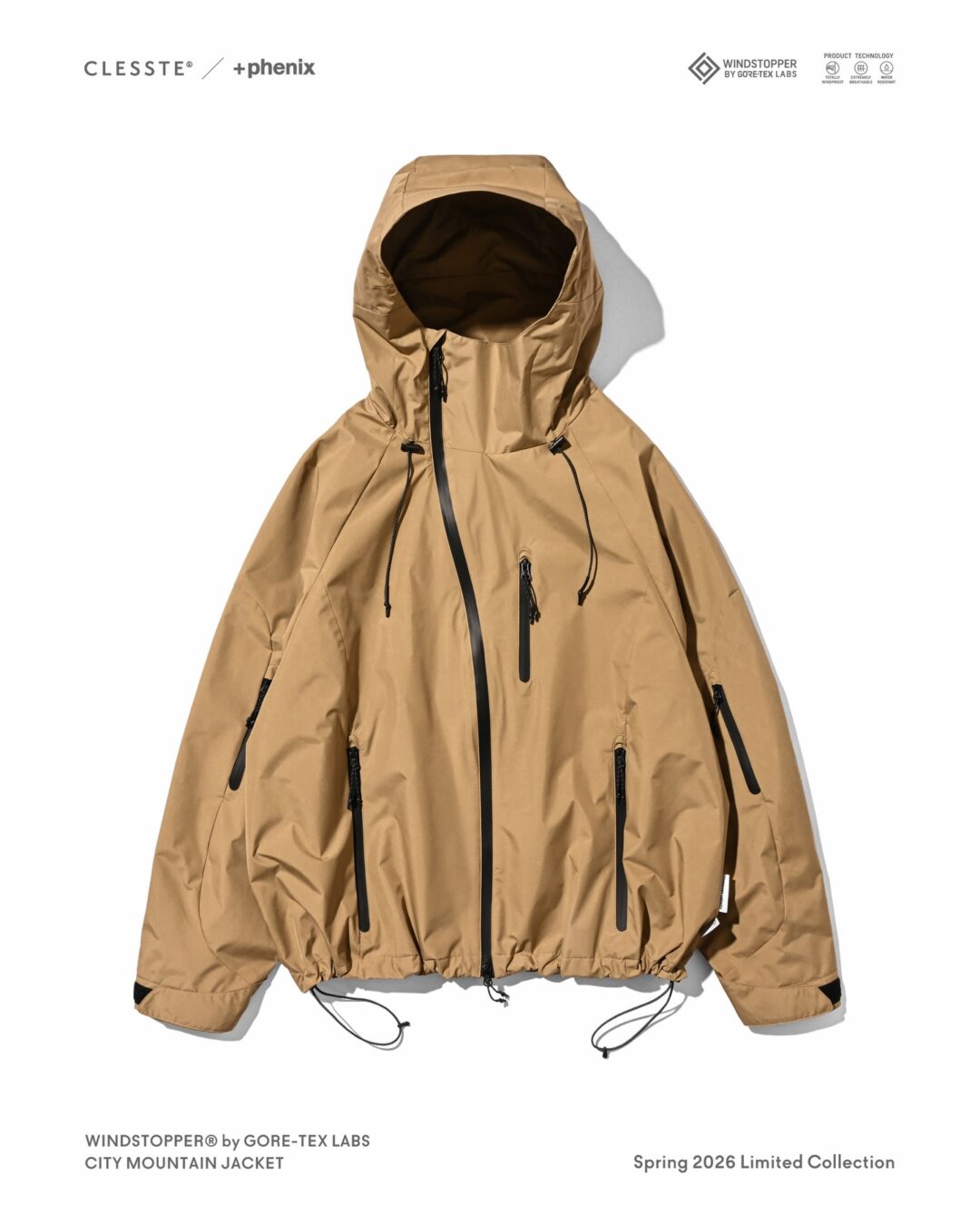 CLESSTE × Plus Phenix 2026 SS 別注 “WINDSTOPPER by GORE-TEX LABS CITY MOUNTAIN JACKET”が4/15 発売 (クレスト プラスフェニックス ゴアテックス ウィンドストッパー ジャケット)