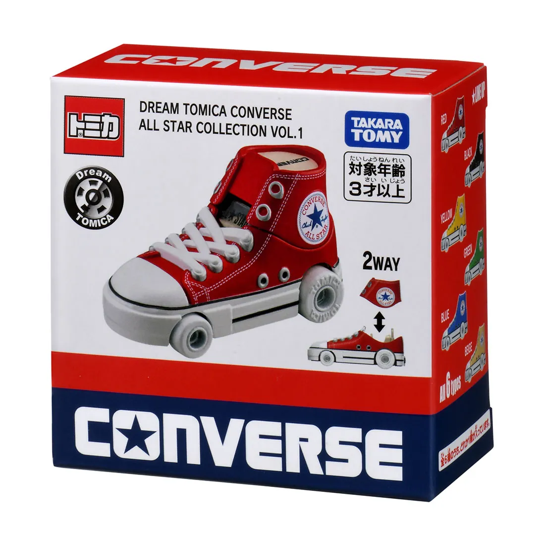 トミカ × コンバースの異色タッグ「DREAM TOMICA CONVERSE ALL STAR COLLECTION VOL.1」が2026年 6月 発売 (オールスター)