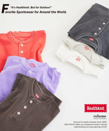 JOURNAL STANDARD relume × Healthknit 2026 SS 別注 “ヘンリーネックTシャツ” 6カラーが発売 (ジャーナルスタンダード ヘルスニット)