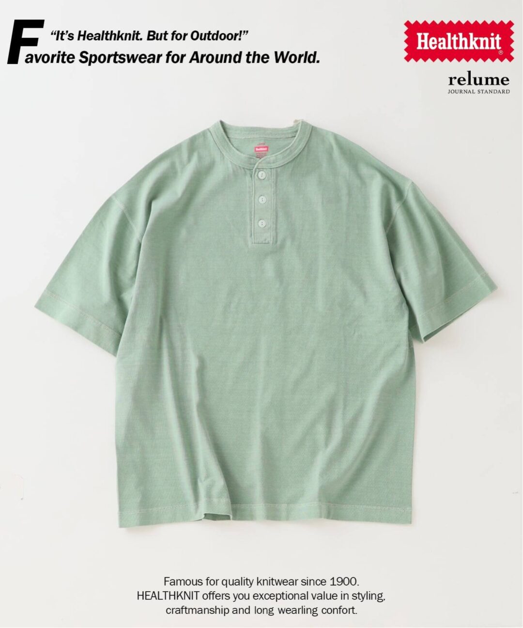 JOURNAL STANDARD relume × Healthknit 2026 SS 別注 “ヘンリーネックTシャツ” 6カラーが発売 (ジャーナルスタンダード ヘルスニット)
