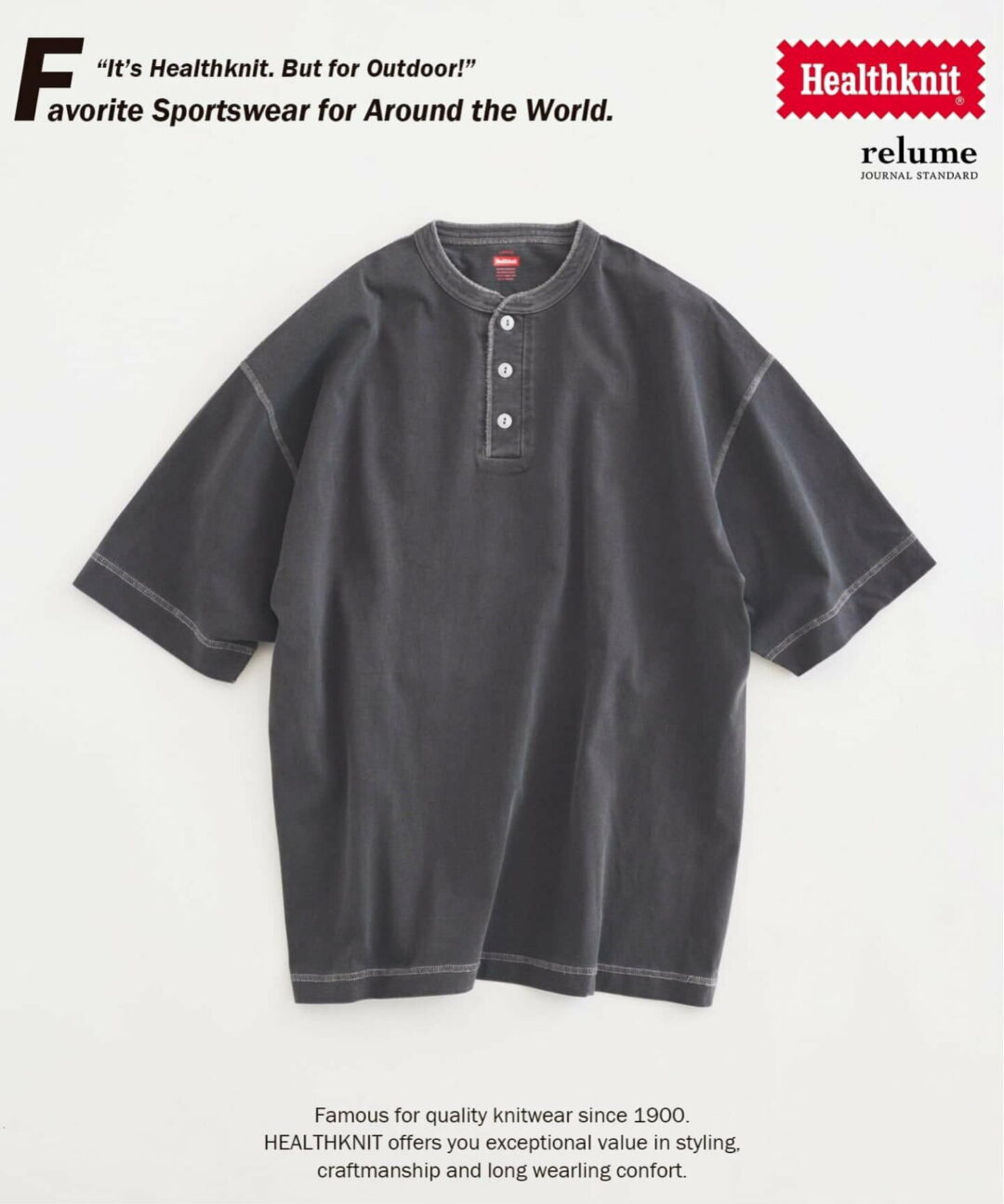 JOURNAL STANDARD relume × Healthknit 2026 SS 別注 “ヘンリーネックTシャツ” 6カラーが発売 (ジャーナルスタンダード ヘルスニット)