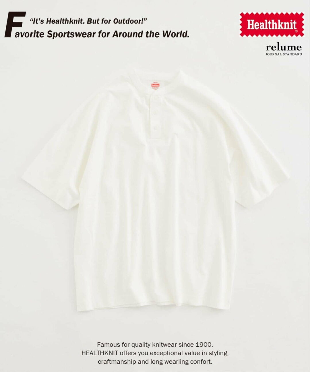JOURNAL STANDARD relume × Healthknit 2026 SS 別注 “ヘンリーネックTシャツ” 6カラーが発売 (ジャーナルスタンダード ヘルスニット)