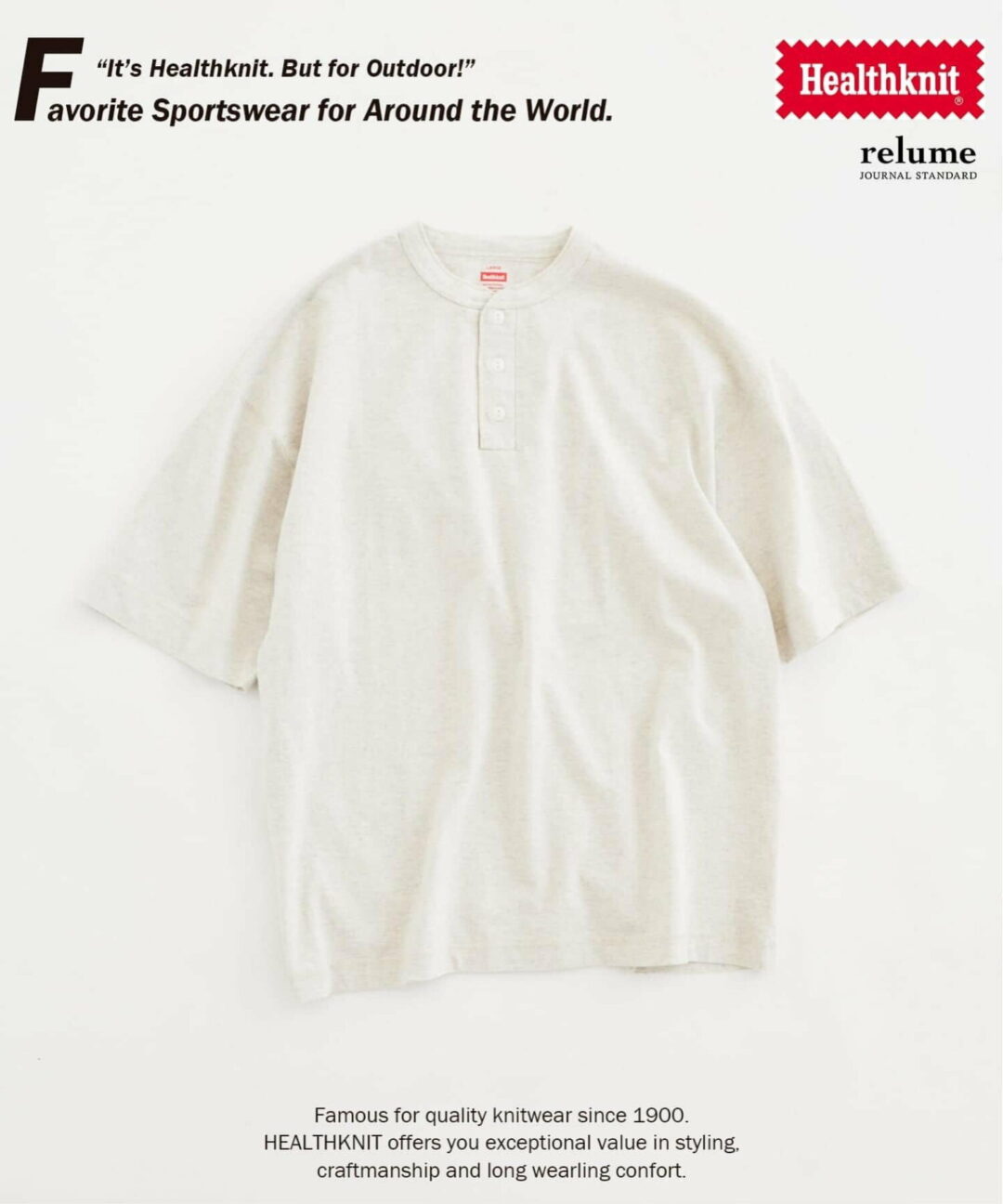 JOURNAL STANDARD relume × Healthknit 2026 SS 別注 “ヘンリーネックTシャツ” 6カラーが発売 (ジャーナルスタンダード ヘルスニット)