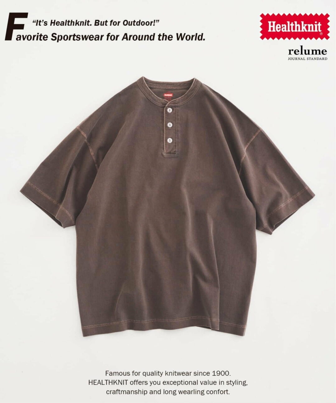 JOURNAL STANDARD relume × Healthknit 2026 SS 別注 “ヘンリーネックTシャツ” 6カラーが発売 (ジャーナルスタンダード ヘルスニット)