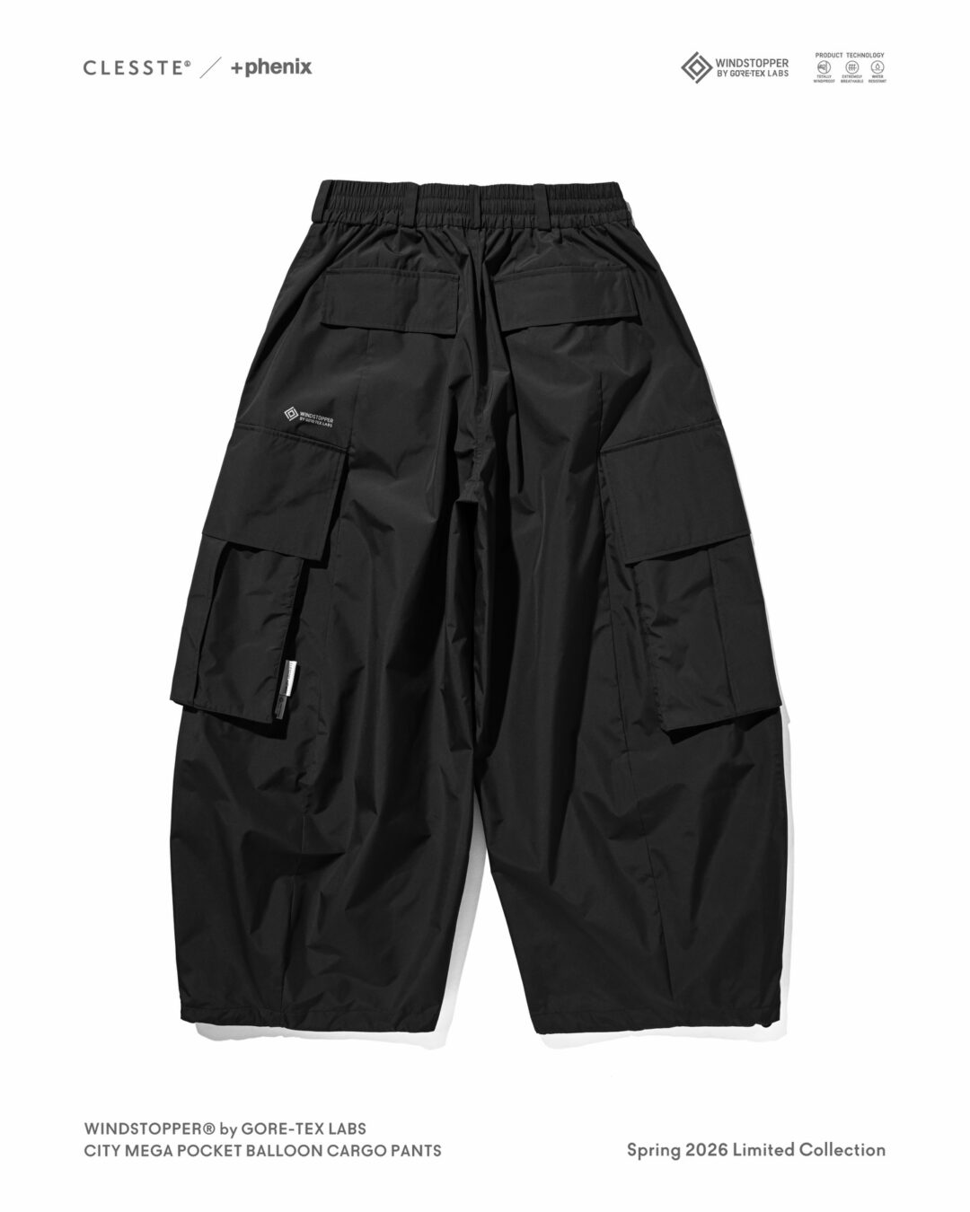 CLESSTE × Plus Phenix 2026 SS 別注 “WINDSTOPPER by GORE-TEX LABS CITY MEGA POCKET BALLOON CARGO PANTS”が4/8 発売 (クレスト プラスフェニックス ゴアテックス ウィンドストッパー パンツ)
