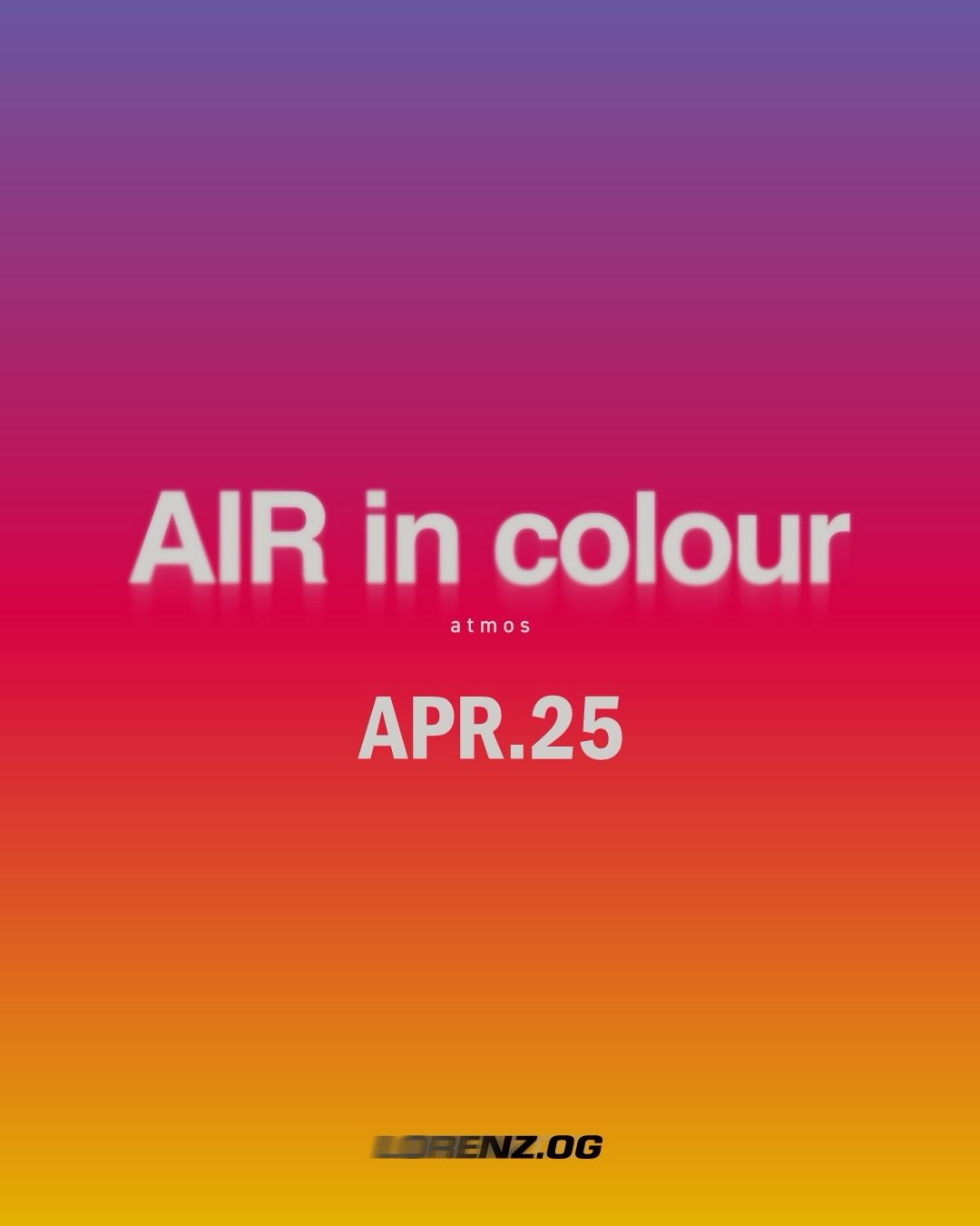 lorenz.og x atmos によるエキシビジョン「AIR in colour atmos」がatmos 千駄ヶ谷にて2026年 4/25 開催 (ロレンツォ・フェデリチ アトモス)
