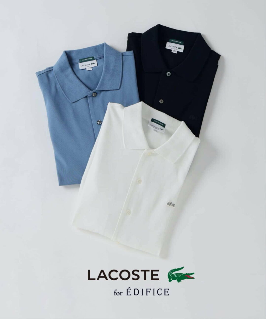 EDIFICE × LACOSTE 2026 SS 別注 “COOLMAX フルオープン 半袖ポロシャツ”が発売 (エディフィス ラコステ)