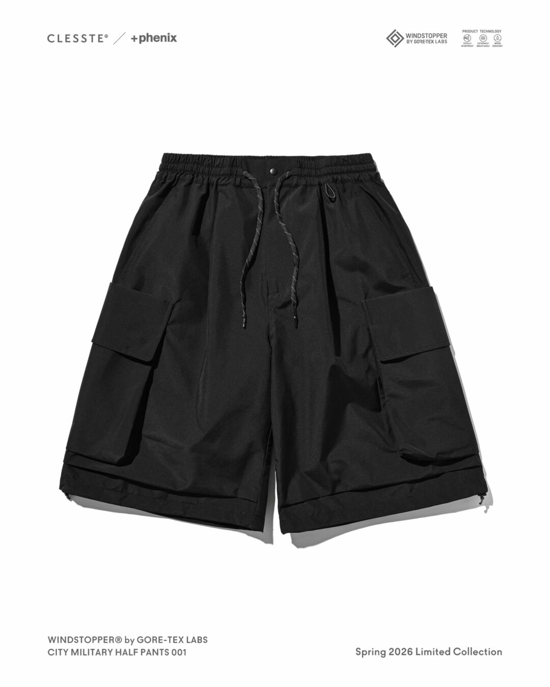 CLESSTE × Plus Phenix 2026 SS 別注 “WINDSTOPPER by GORE-TEX LABS CITY MILITARY HALF PANTS 001”が4/15 発売 (クレスト プラスフェニックス ゴアテックス ウィンドストッパー パンツ)