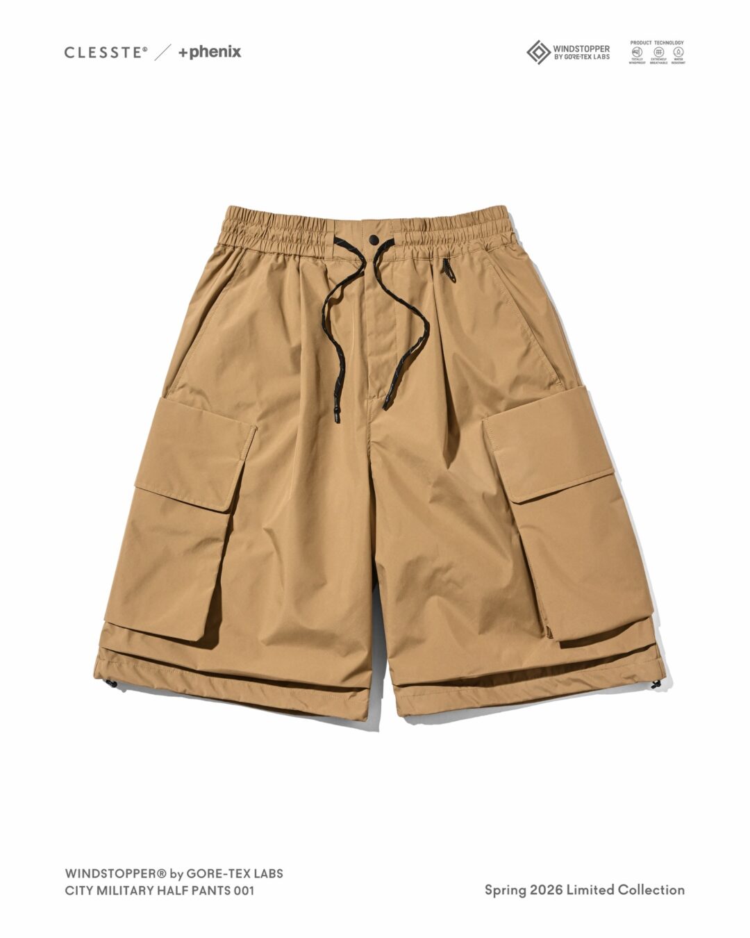 CLESSTE × Plus Phenix 2026 SS 別注 “WINDSTOPPER by GORE-TEX LABS CITY MILITARY HALF PANTS 001”が4/15 発売 (クレスト プラスフェニックス ゴアテックス ウィンドストッパー パンツ)
