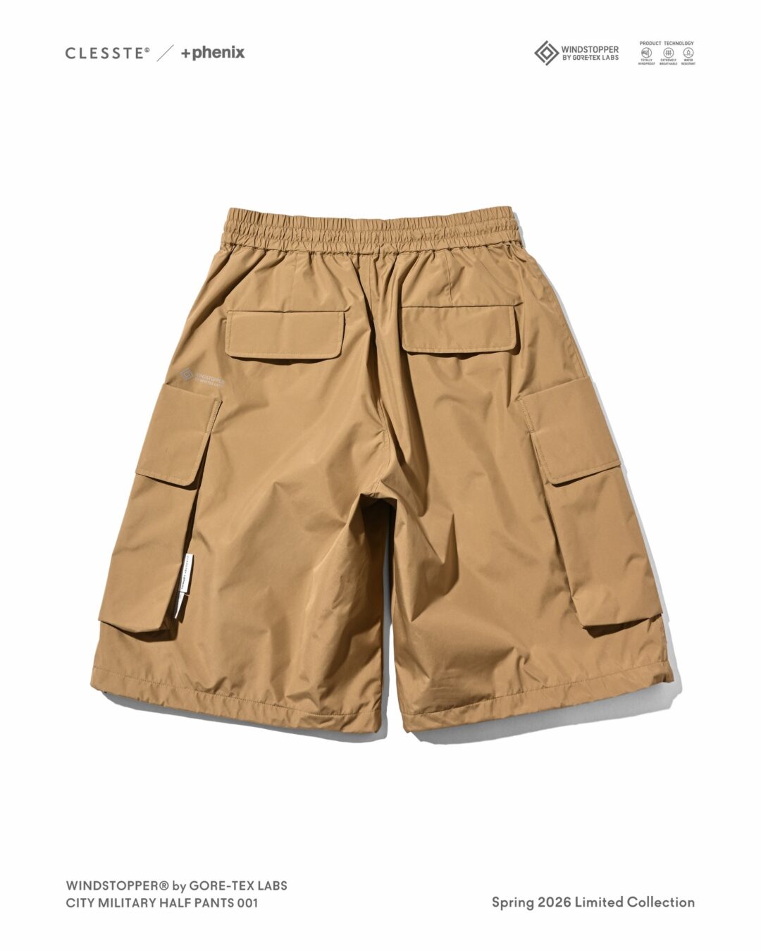 CLESSTE × Plus Phenix 2026 SS 別注 “WINDSTOPPER by GORE-TEX LABS CITY MILITARY HALF PANTS 001”が4/15 発売 (クレスト プラスフェニックス ゴアテックス ウィンドストッパー パンツ)