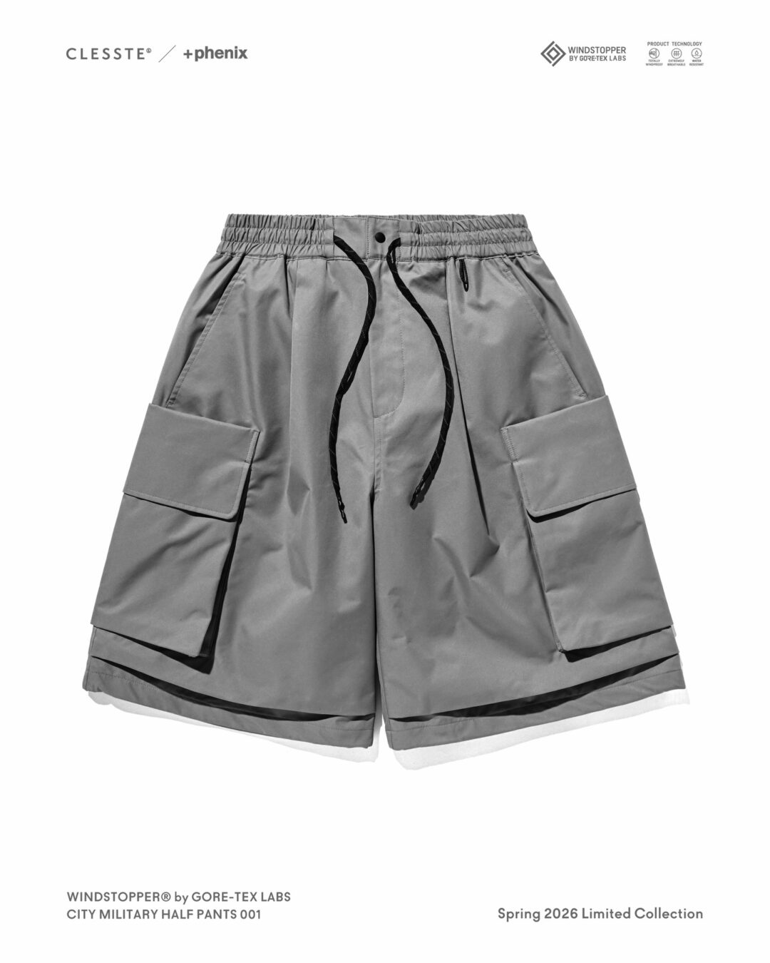 CLESSTE × Plus Phenix 2026 SS 別注 “WINDSTOPPER by GORE-TEX LABS CITY MILITARY HALF PANTS 001”が4/15 発売 (クレスト プラスフェニックス ゴアテックス ウィンドストッパー パンツ)