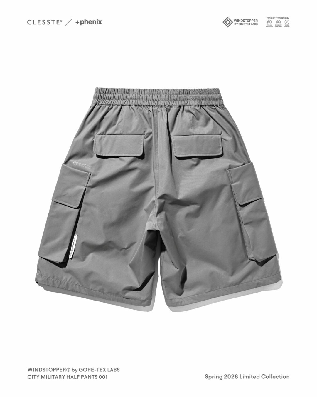 CLESSTE × Plus Phenix 2026 SS 別注 “WINDSTOPPER by GORE-TEX LABS CITY MILITARY HALF PANTS 001”が4/15 発売 (クレスト プラスフェニックス ゴアテックス ウィンドストッパー パンツ)