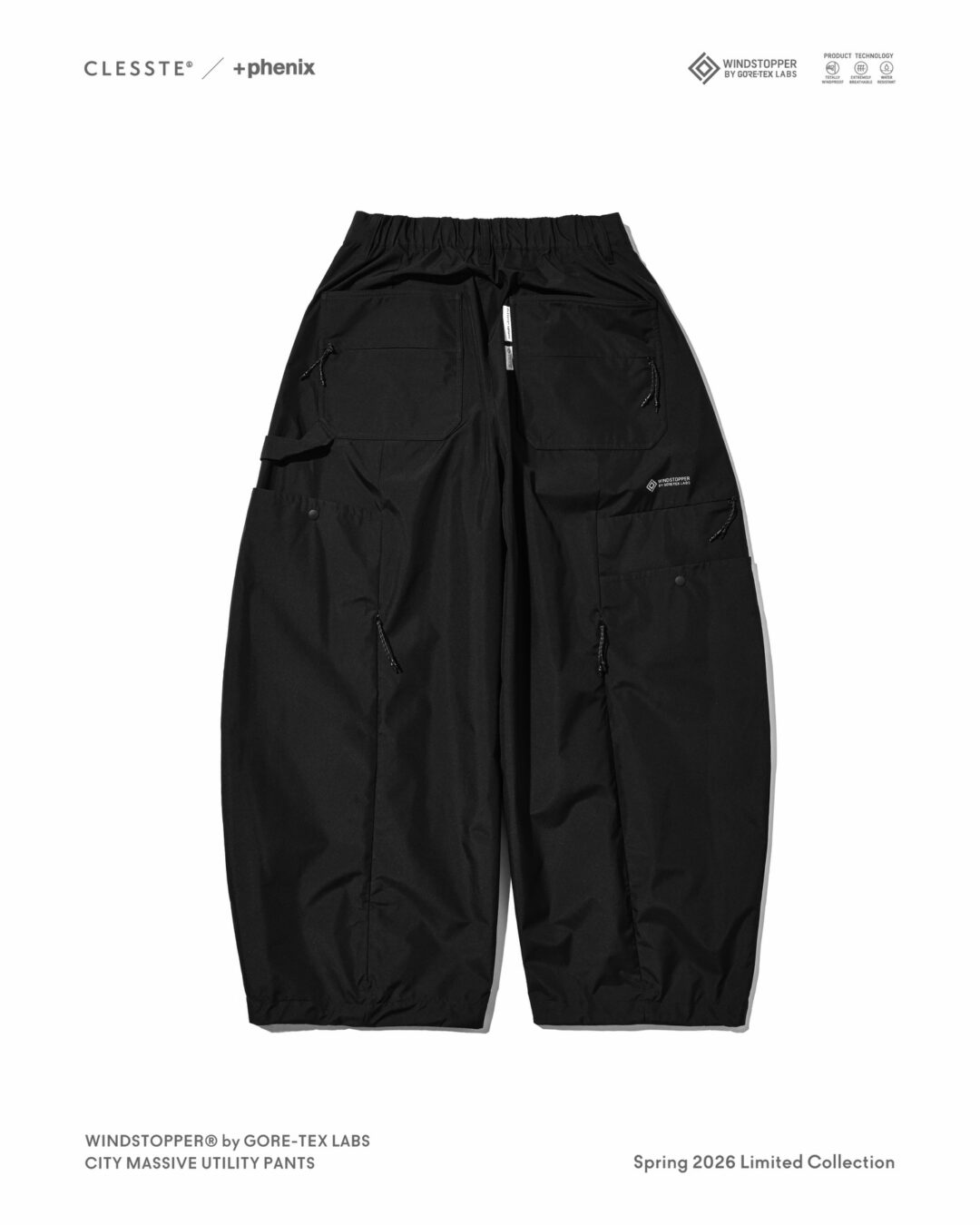 CLESSTE × Plus Phenix 2026 SS 別注 “WINDSTOPPER by GORE-TEX LABS CITY MASSIVE UTILITY PANTS”が4/22 発売 (クレスト プラスフェニックス ゴアテックス ウィンドストッパー パンツ)