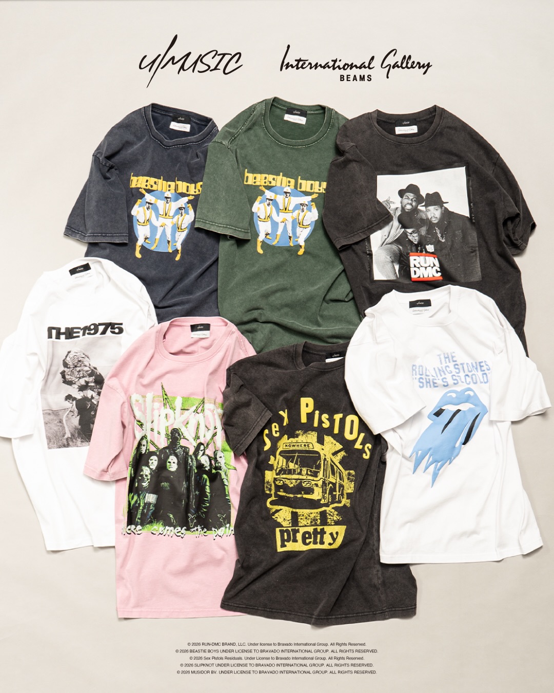 U/MUSIC × International Gallery BEAMS “LOGO LEGENDS” 2026 SSが発売 (インターナショナル ギャラリー ビームス)