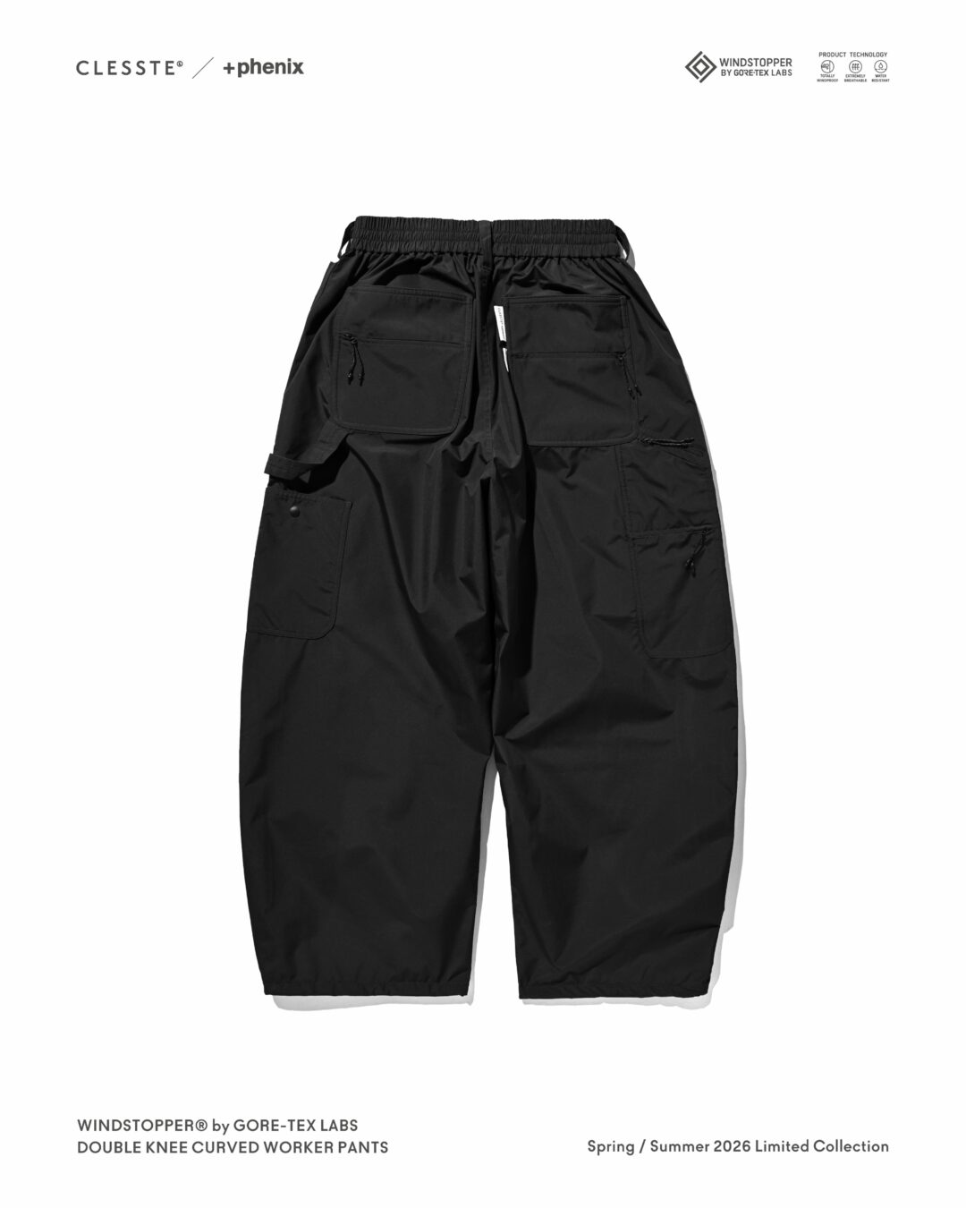CLESSTE × Plus Phenix 2026 SS 別注 “WINDSTOPPER by GORE-TEX LABS DOUBLE KNEE CURVED WORKER PANTS”が5/27 発売 (クレスト プラスフェニックス ゴアテックス ウィンドストッパー パンツ)