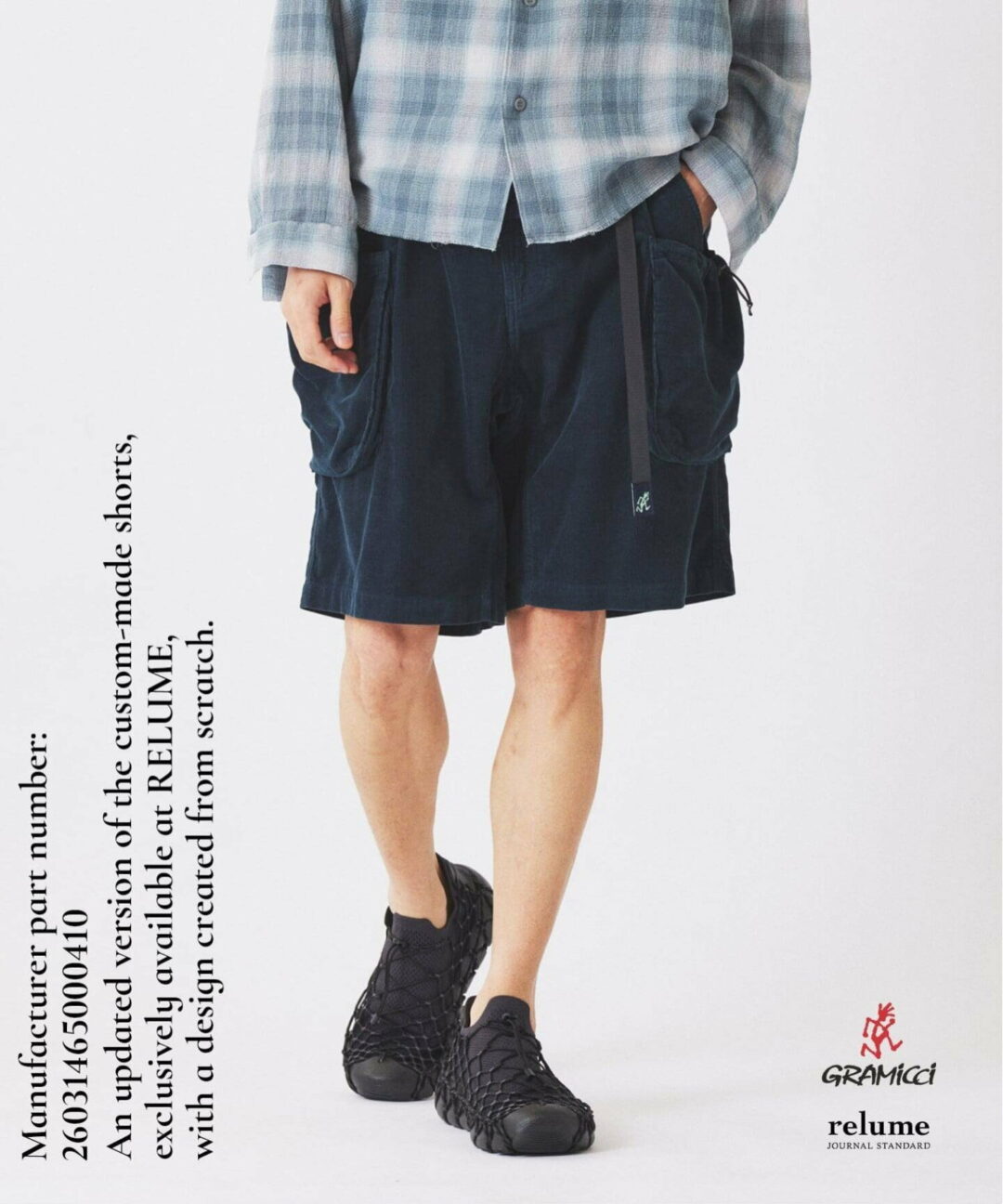 JOURNAL STANDARD relume × Gramicci 2026 SS 別注 “サマーコーデュロイ カーゴ ショーツ”が6月下旬 発売 (ジャーナルスタンダード グラミチ)