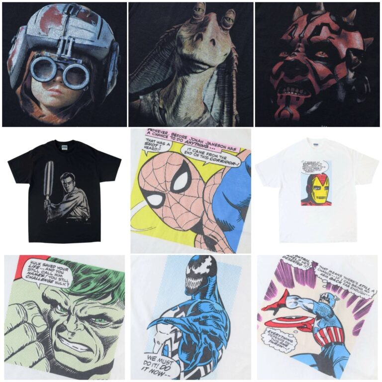 古着風プリントを施したスパイダーマンやスターウォーズ S/S Tシャツが