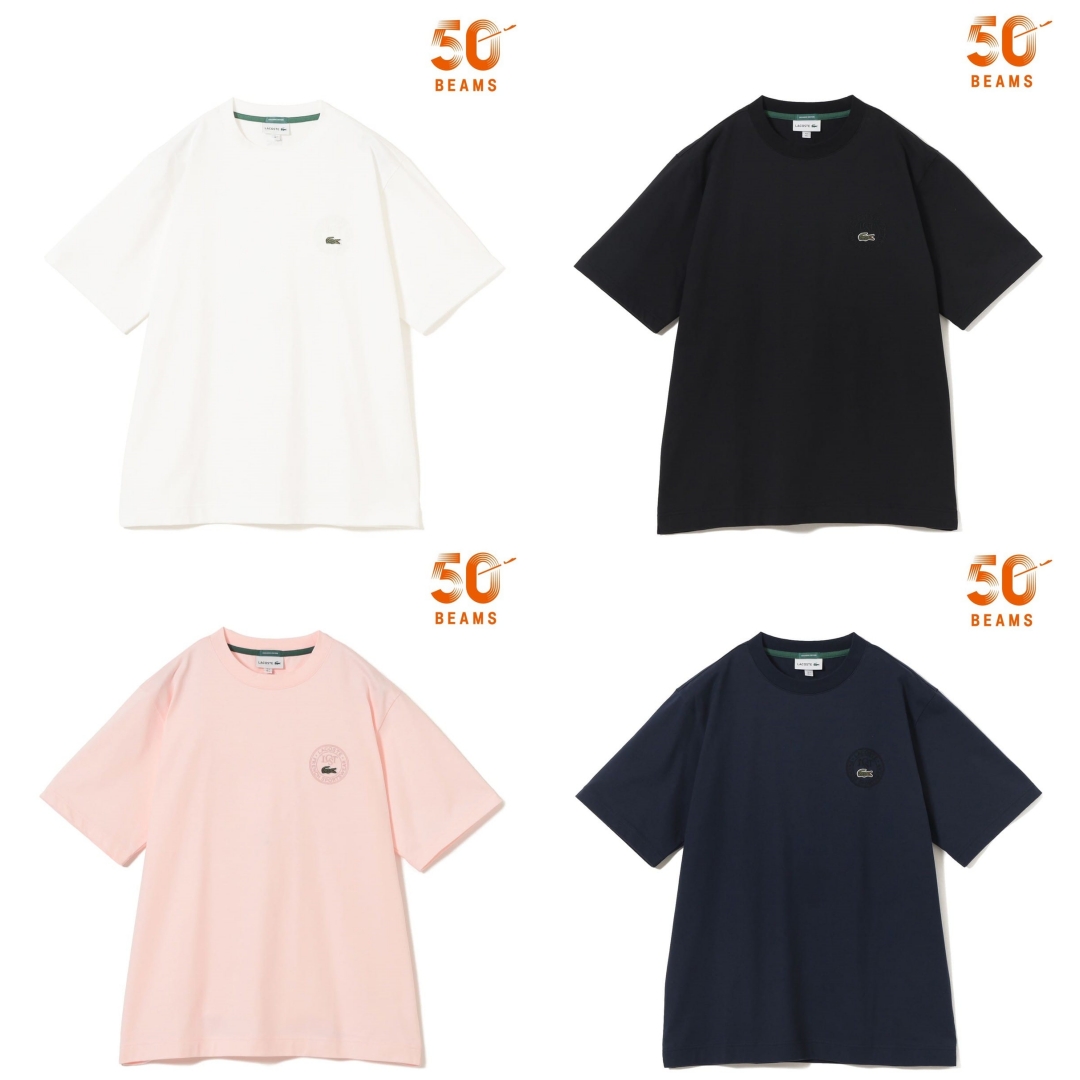 LACOSTE × BEAMS 50周年別注 "バッジ Tシャツ"が発売 (ラコステ ビームス)
