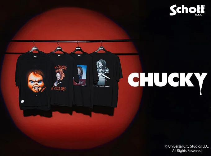 チャイルド・プレイ × Schott “CHUCKY Collectionが2026年 6/19 発売 (ショット Child’s Play “チャッキー” コレクション)