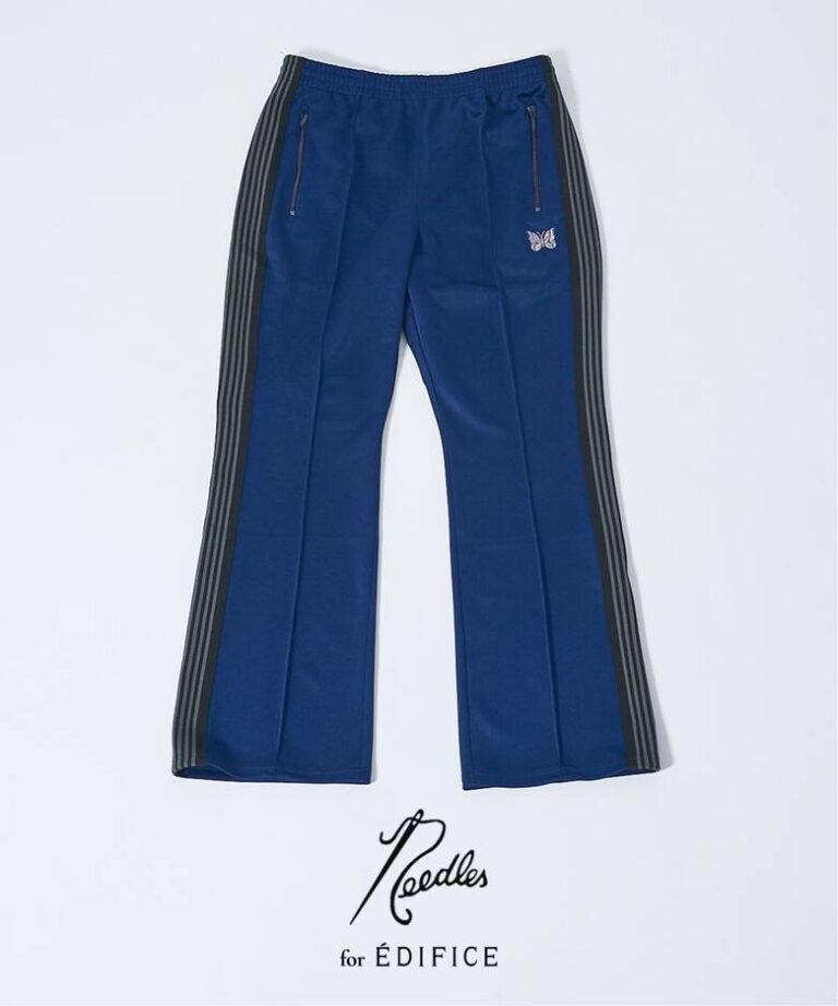 needles トラックパンツ 2026SS サイズS NEEDLES × EDIFICE 2026 SS 別注 “Track Pants Flare Navy”が発売