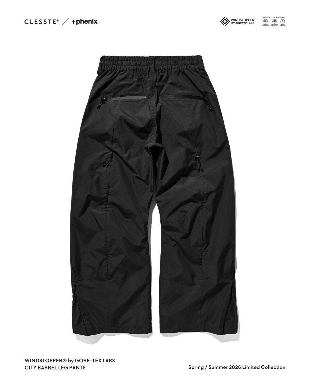 CLESSTE × Plus Phenix 2026 SS 別注 “WINDSTOPPER by GORE-TEX LABS CITY BARREL LEG PANTS”が6/20 発売 (クレスト プラスフェニックス ゴアテックス ウィンドストッパー パンツ)