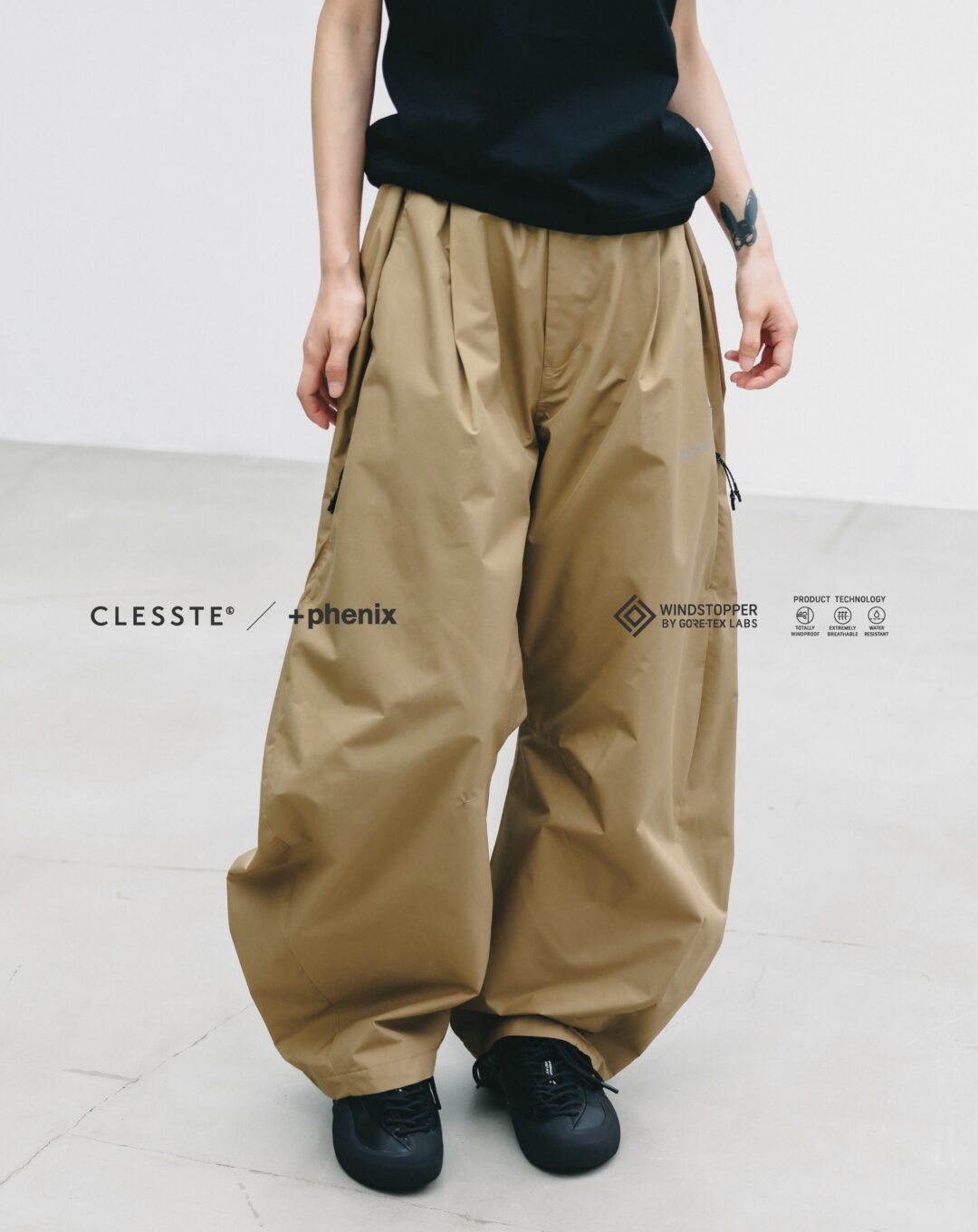CLESSTE × Plus Phenix 2026 SS 別注 “WINDSTOPPER by GORE-TEX LABS CITY BARREL LEG PANTS”が6/20 発売 (クレスト プラスフェニックス ゴアテックス ウィンドストッパー パンツ)