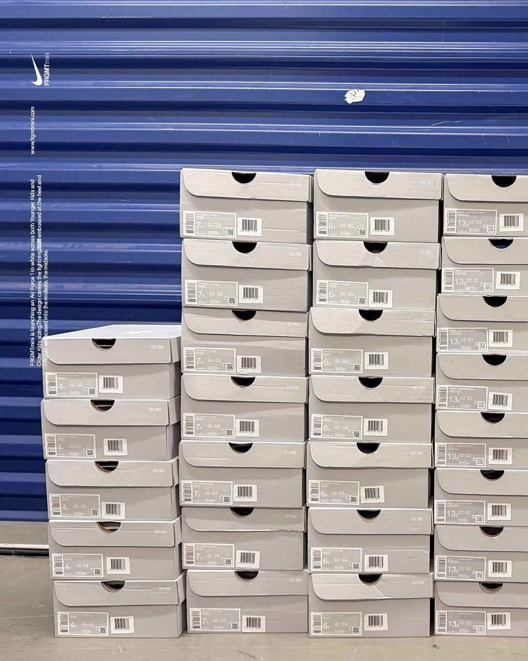 藤原ヒロシ/FRAGMENTのキッズアパレル「frgmtmini」× NIKE AIR FORCE 1 LOW KIDS “Triple White”が2026年 6/25 18:00 発売 (フラグメントミニ ナイキ エア フォース ロー)
