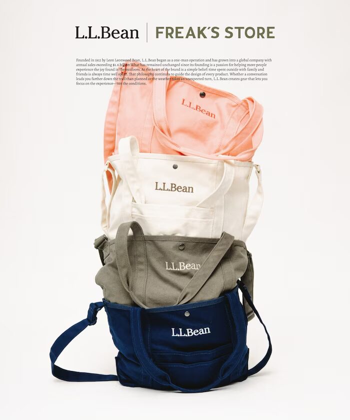 FREAK’S STORE × L.L.Bean 2026 SS 別注 “2WAYグローサリートート/キャリーケース対応”が 8月上旬 発売 (フリークスストア エルエルビーン)