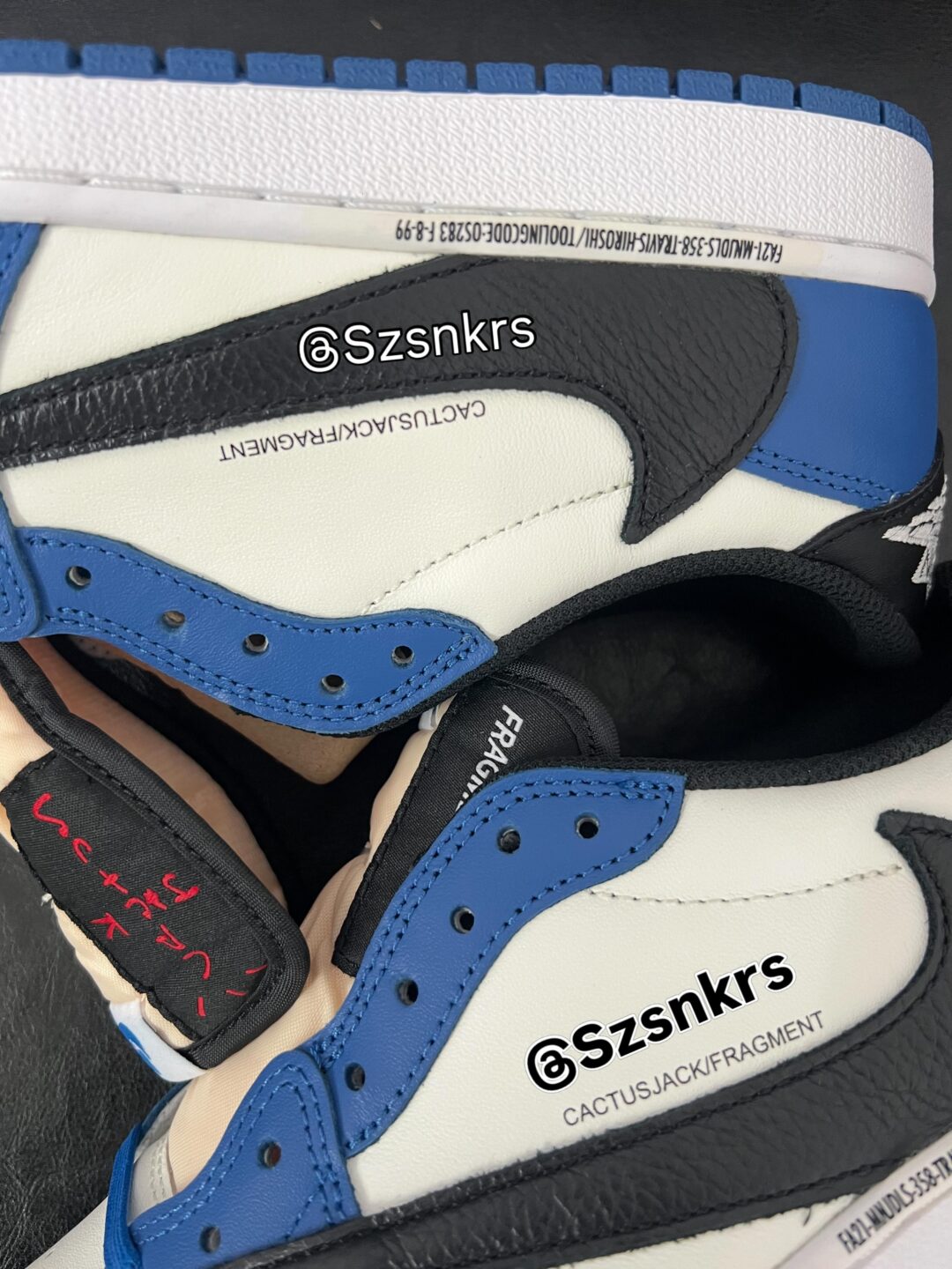 【未発売】FRAGMENT × Travis Scott × NIKE AIR JORDAN 1 LOW SP “Black/Sail/Sports Royal” (フラグメント トラヴィス・スコット ナイキ エア ジョーダン ロー “ブラック/セイル/スポーツロイヤル”) [DM7866-014]