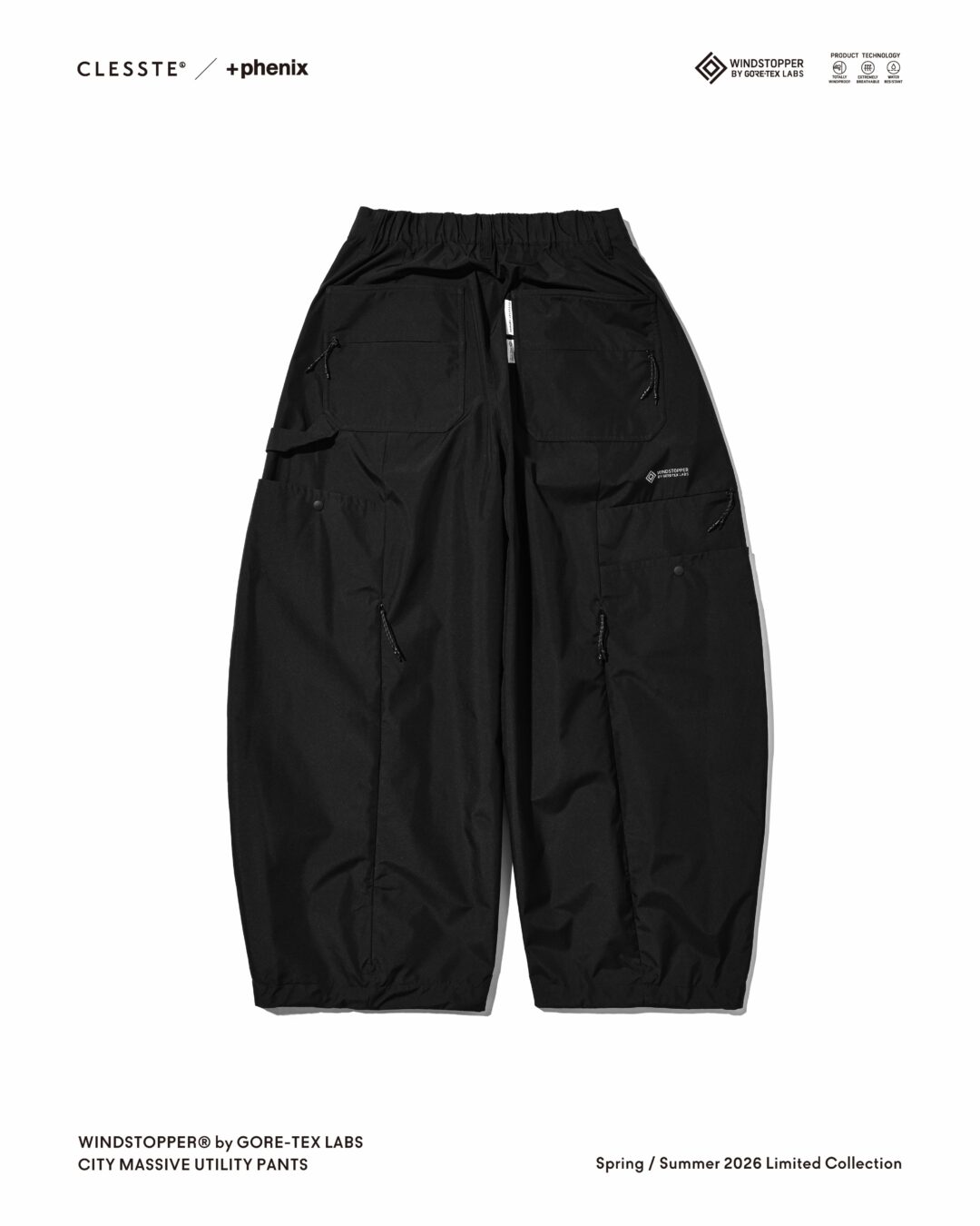 CLESSTE × Plus Phenix 2026 SS 別注 “WINDSTOPPER by GORE-TEX LABS CITY MASSIVE UTILITY PANTS”が6/10 発売 (クレスト プラスフェニックス ゴアテックス ウィンドストッパー パンツ)