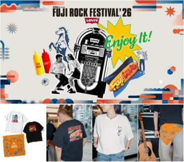 Levi’s × FUJI ROCK FESTIVAL 26 オフィシャルTシャツが2026年 7/2 & 7/3 発売 (リーバイス フジロック・フェスティバル)