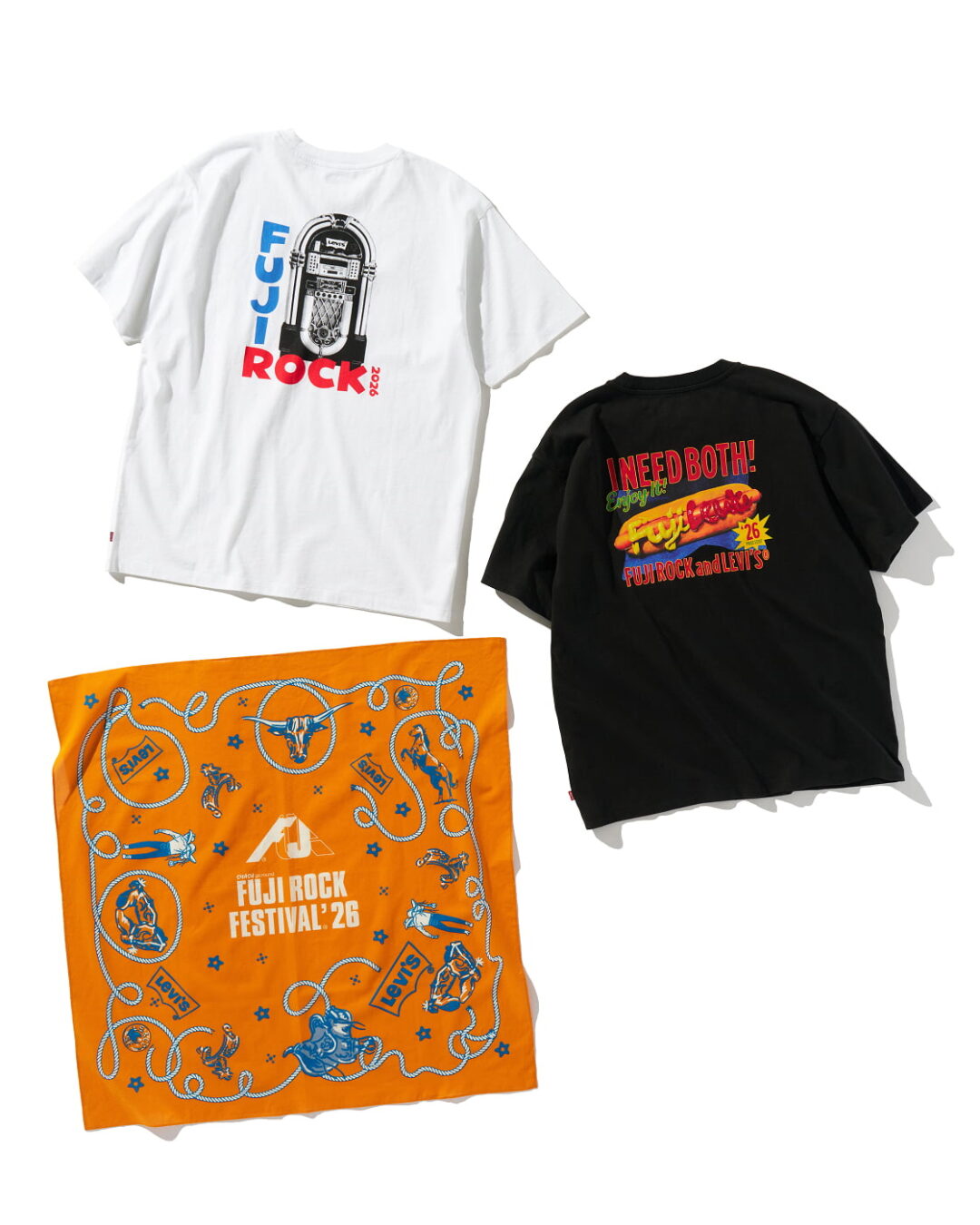 Levi’s × FUJI ROCK FESTIVAL 26 オフィシャルTシャツが2026年 7/2 & 7/3 発売 (リーバイス フジロック・フェスティバル)