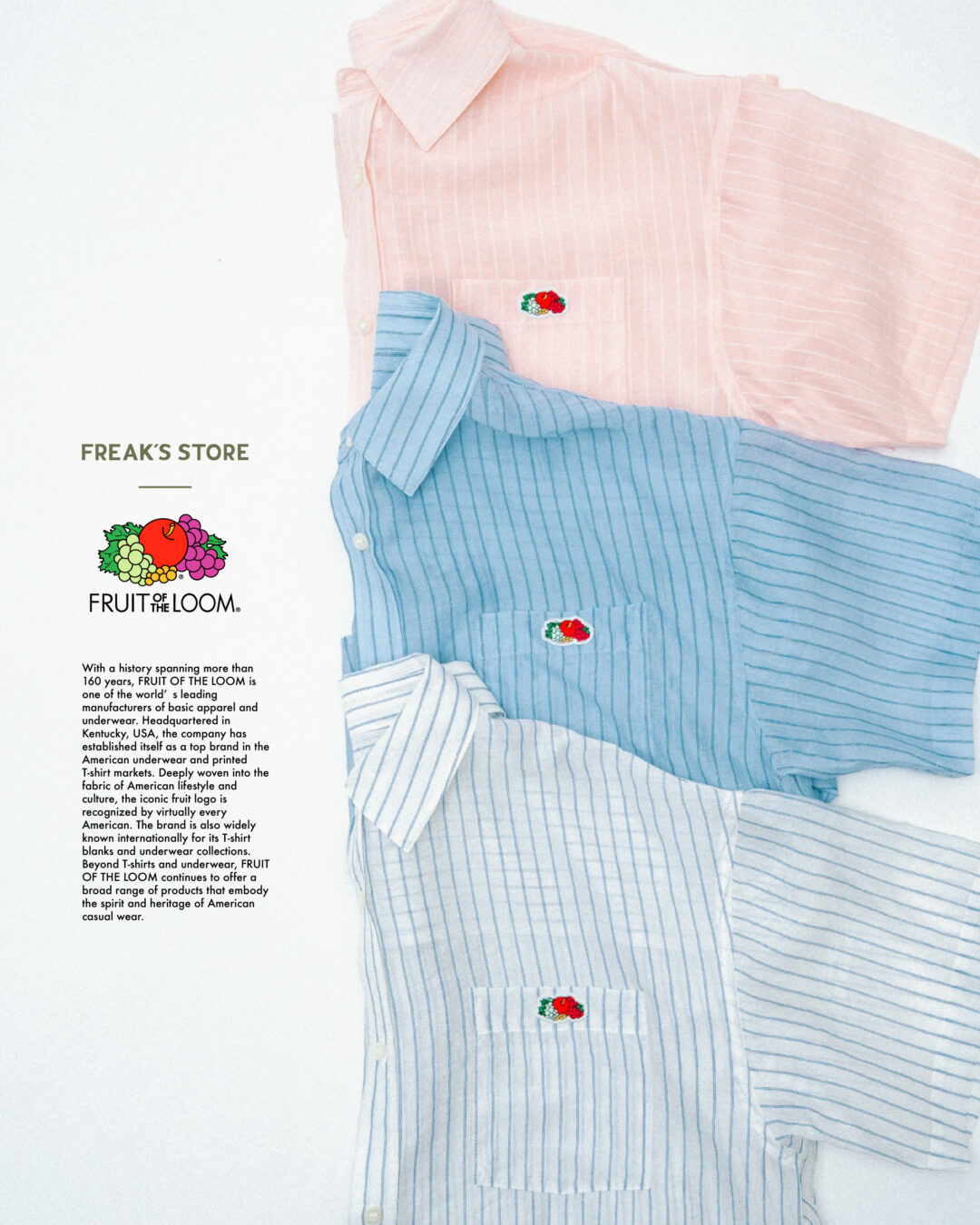 FRUIT OF THE LOOM × FREAK’S STORE 新型のシアーシャツが発売 (フルーツ・オブ・ザ・ルーム フリークスストア)