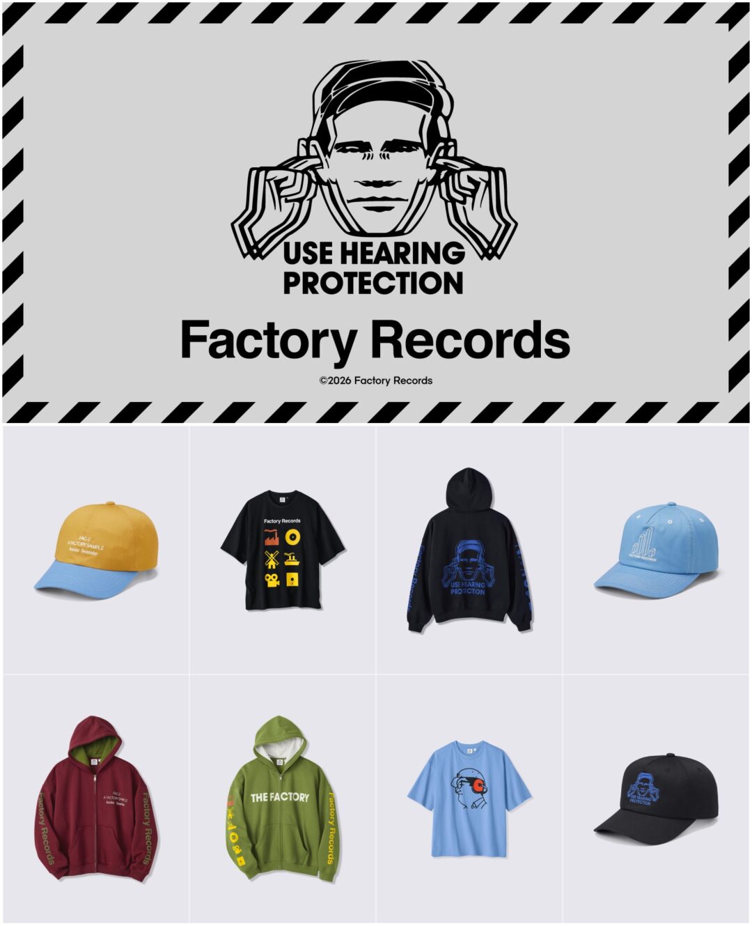 GU × イギリス・マンチェスターで設立された伝説的レコードレーベル「Factory Records」とのコレクションが2026年 8/10 発売 (ジーユー ファクトリーレコード)