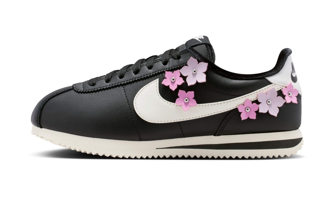 【2026年 発売】NIKE CORTEZ LEATHER “Floral Pack/Black/Pink Rise” (ナイキ コルテッツ レザー “フローラルパック/ブラック/ピンクライズ”) [IV5675-001]