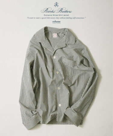 JOURNAL STANDARD relume × Brooks Brothers 2026 FW 別注 “ストライプ シャツジャケット”が9月上旬 発売 (ジャーナルスタンダード ブルックスブラザーズ)