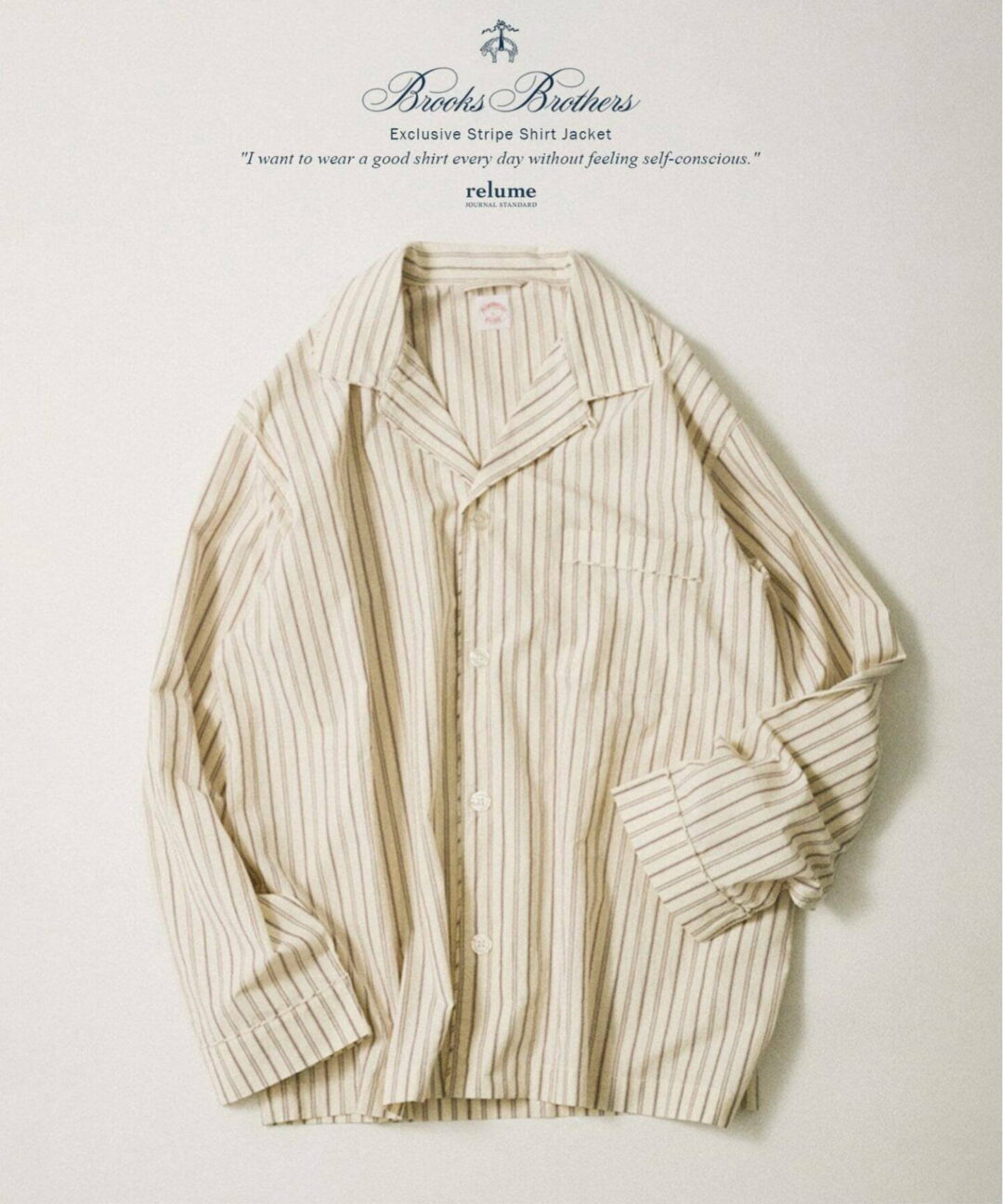 JOURNAL STANDARD relume × Brooks Brothers 2026 FW 別注 “ストライプ シャツジャケット”が9月上旬 発売 (ジャーナルスタンダード ブルックスブラザーズ)