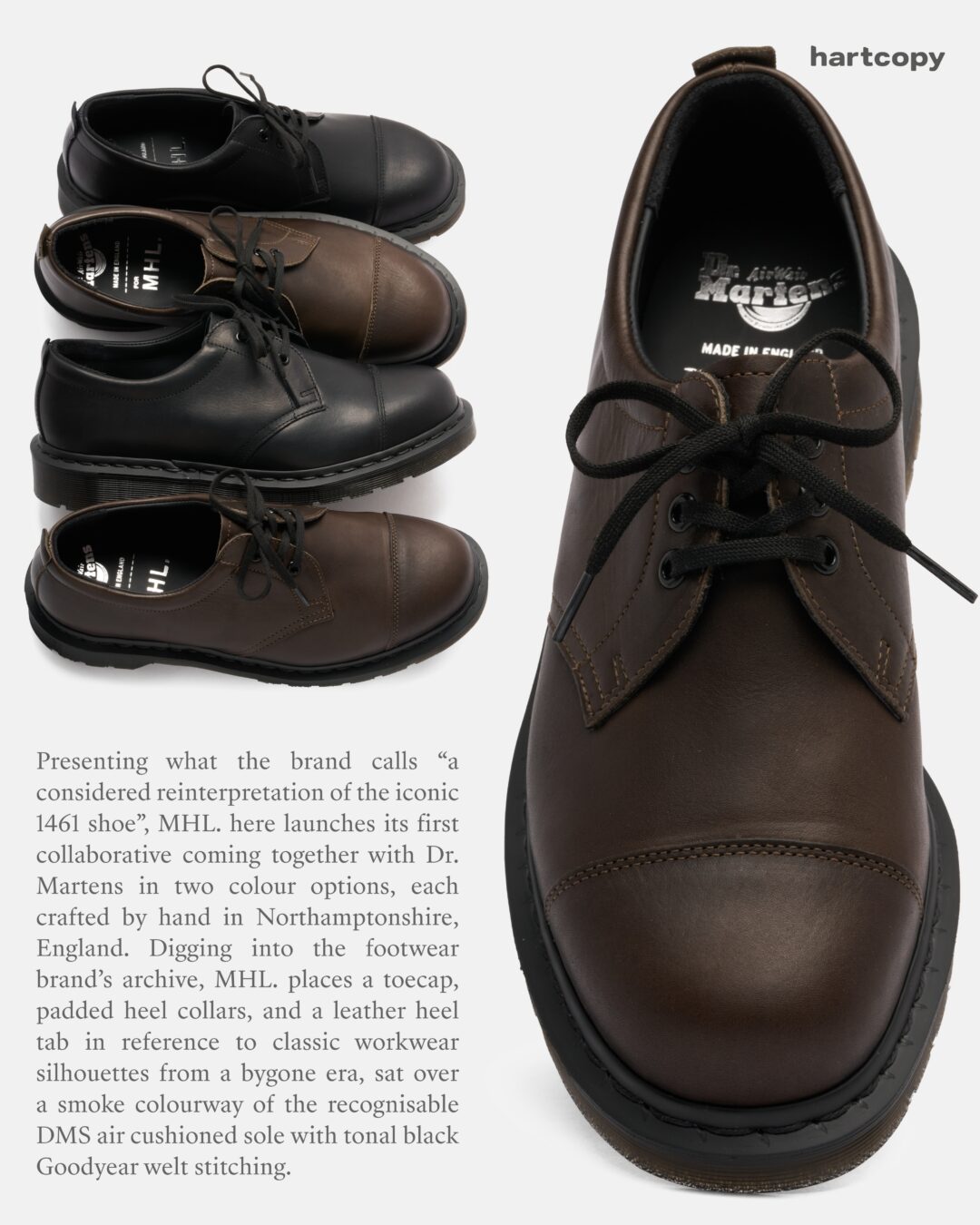 Dr. Martens × MHL. 初となるコラボレーション「1461」が2026年 7/16 発売予定 (ドクターマーチン エムエイチエル)