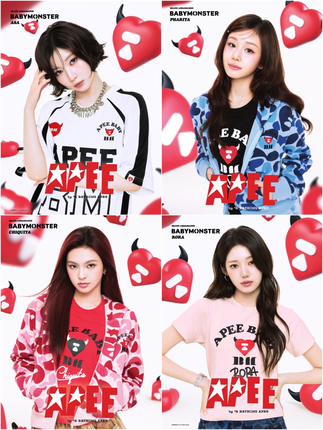 APEE × BABYMONSTER CAPSULE COLLECTIONが2026年 7/18 発売 (エイピー K-POPガールズグループ ベイビーモンスター)