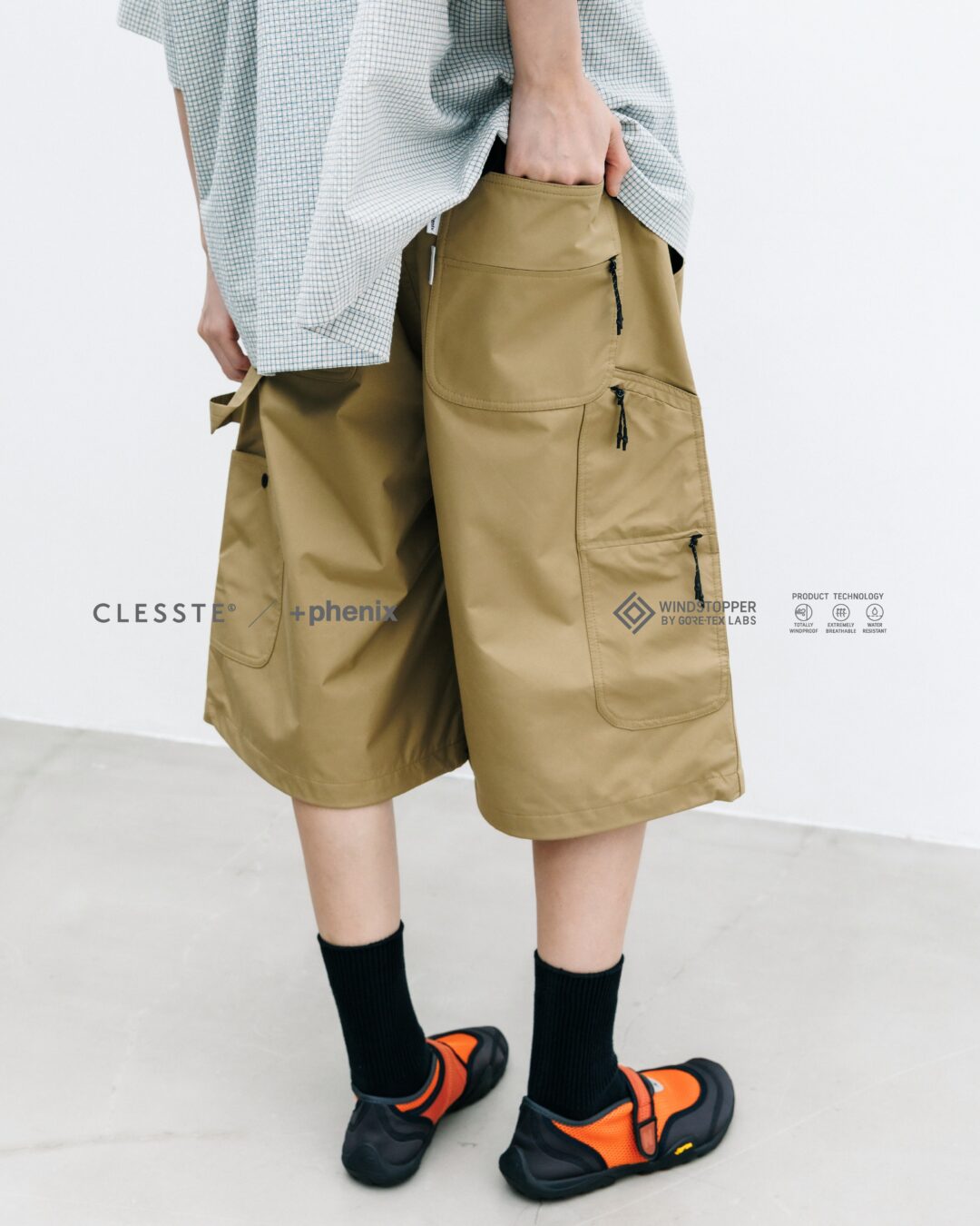 CLESSTE × Plus Phenix 2026 SS 別注 “WINDSTOPPER by GORE-TEX LABS CITY DOUBLE KNEE WORKER HALF PANTS”が7/22 発売 (クレスト プラスフェニックス ゴアテックス ウィンドストッパー パンツ)